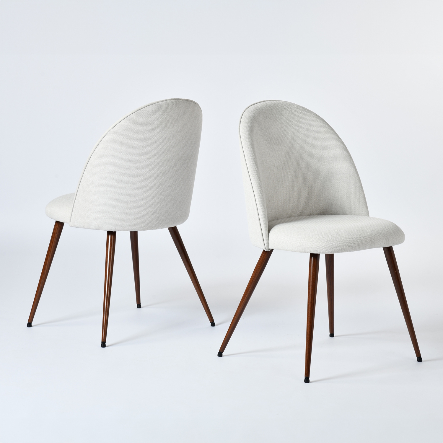 Homy Casa Modern Upholstered Set of 2 Dining Chair for Kitchen, Beige Fabric