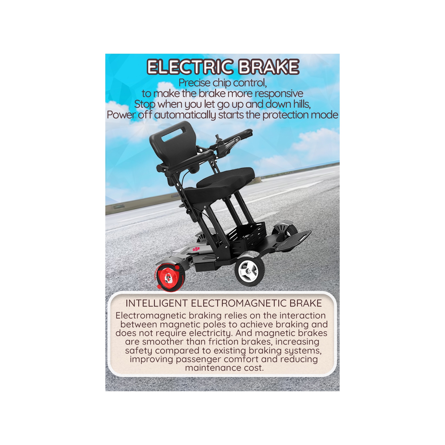 Trottinettes électriques robustes Titan combinées, pour aînés, pliables et faciles à manœuvrer, système de batterie fiable, coussin de siège et