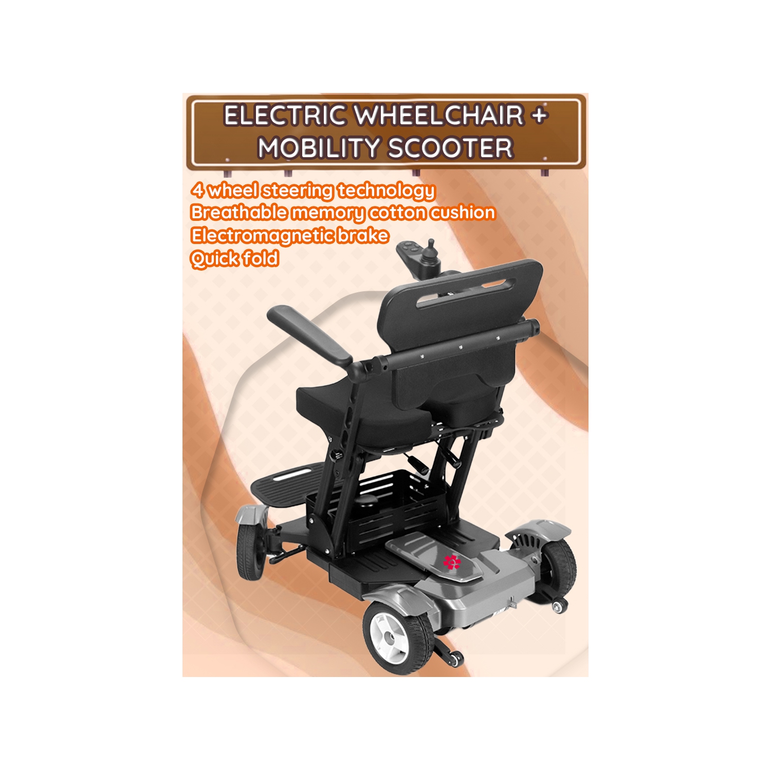 Trottinettes électriques robustes Titan combinées, pour aînés, pliables et faciles à manœuvrer, système de batterie fiable, coussin de siège et