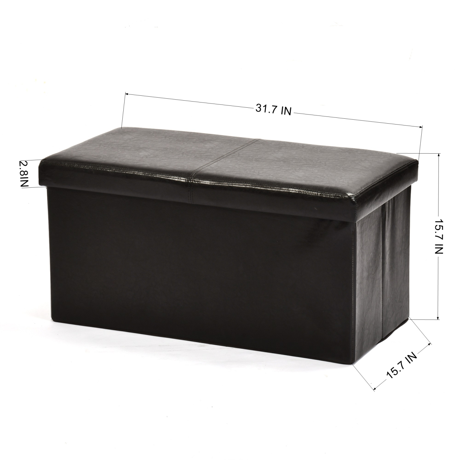 Pouf de rangement pliable noir Casa de Homy – Organisateur et siège à usages multiples