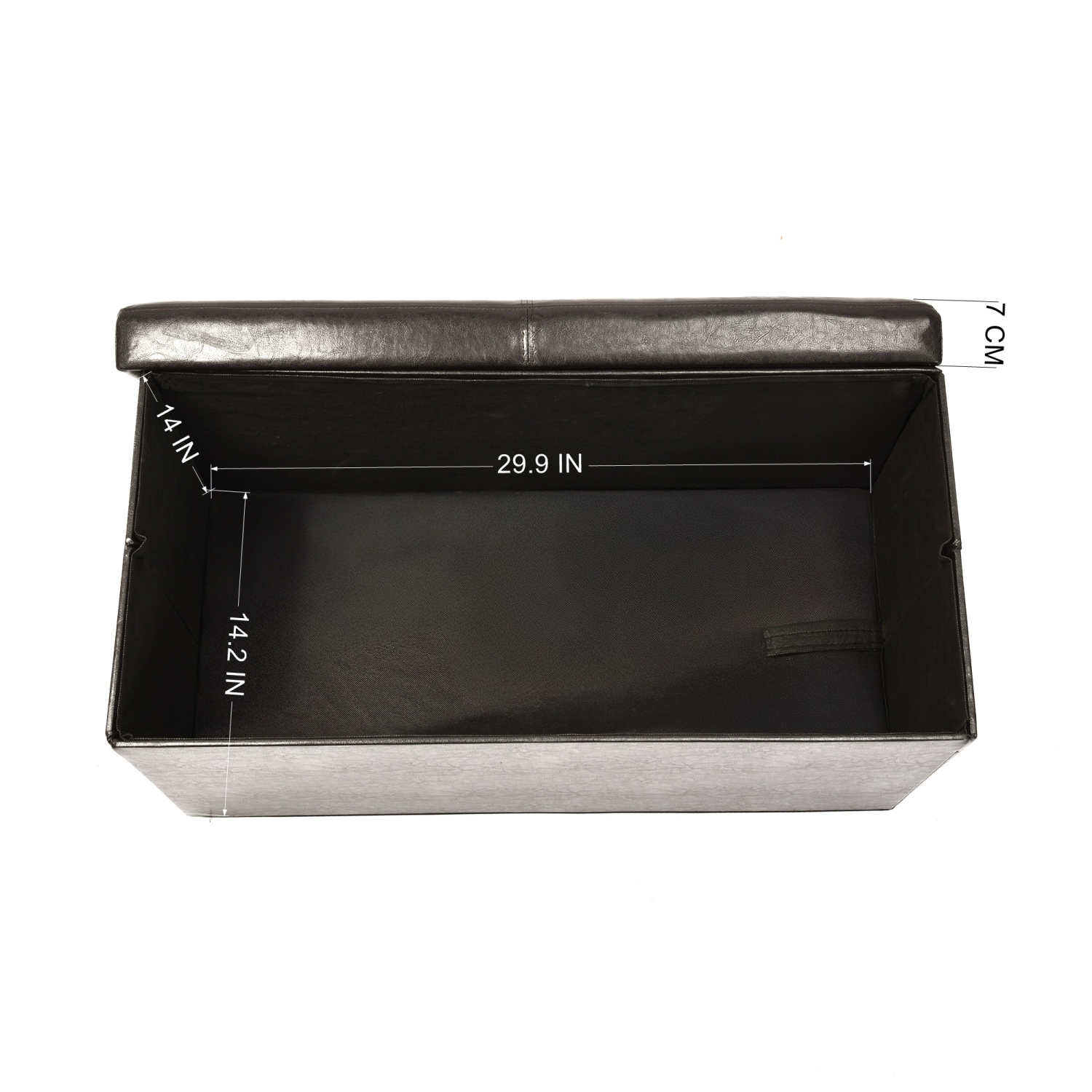 Pouf de rangement pliable noir Casa de Homy – Organisateur et siège à usages multiples