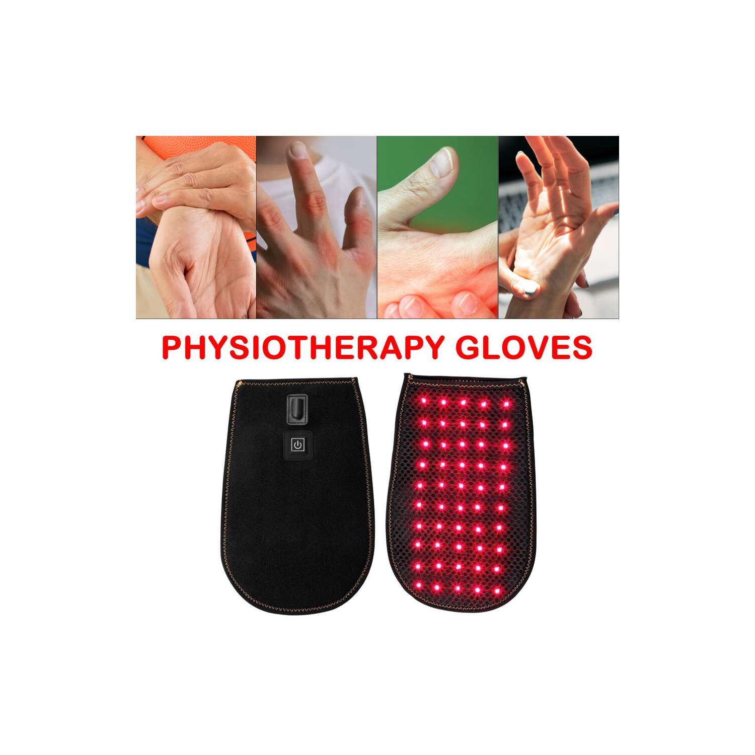 660~850 nm près du gant de thérapie par lumière rouge infrarouge pour le soulagement de la douleur au doigt des mains