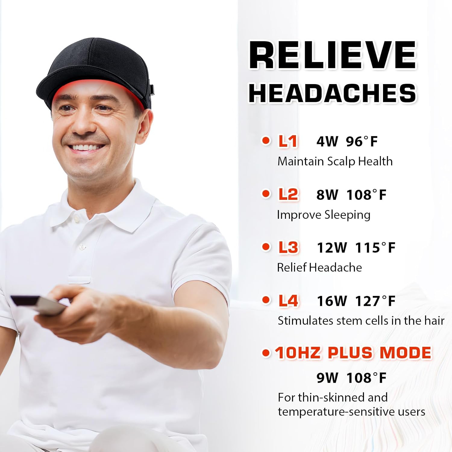 Laser Hair Growth Cap, Red Light Therapy