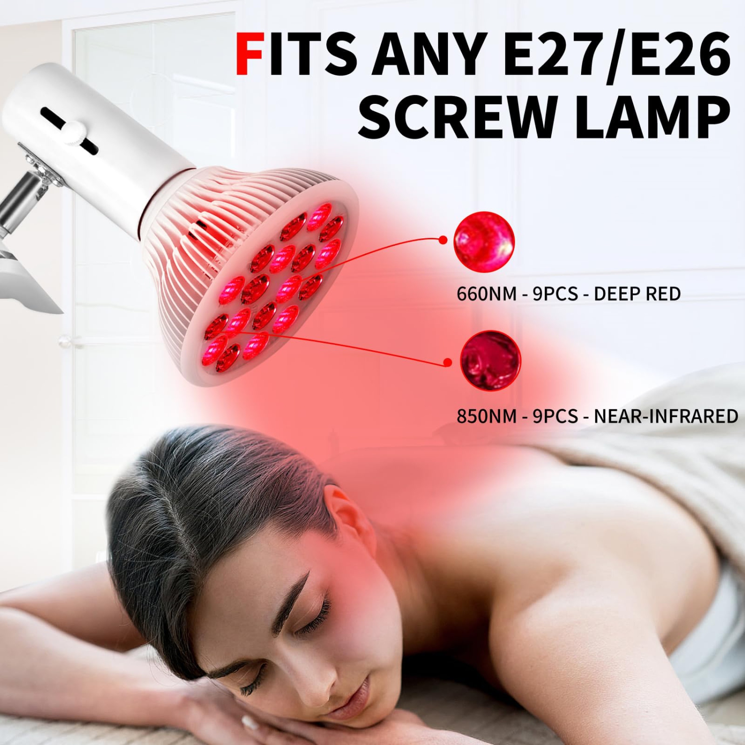 Lampes de luminothérapie rouge 660&nbsp;nm et 850&nbsp;nm pour la physiothérapie du cou et des épaules, le soulagement de la douleur et la