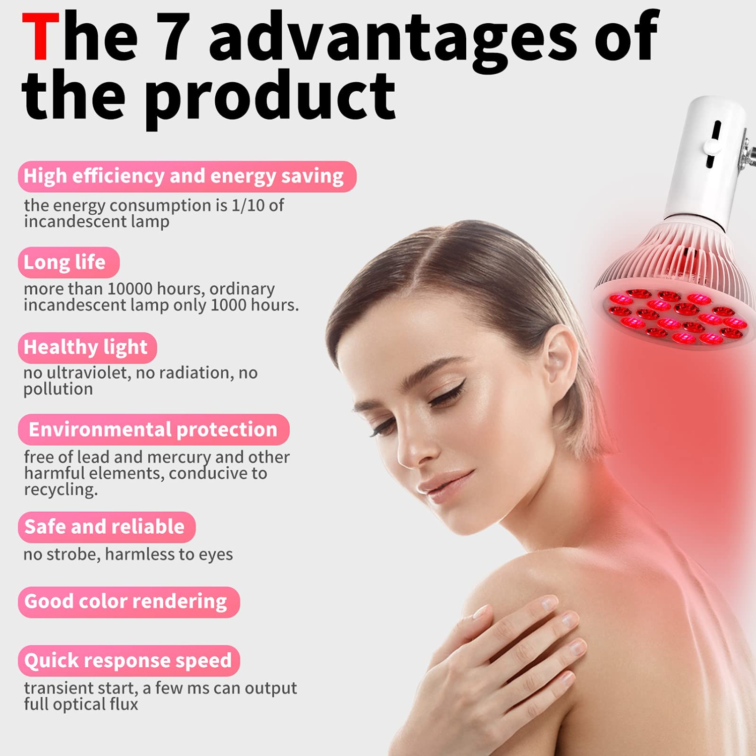 Lampes de luminothérapie rouge 660&nbsp;nm et 850&nbsp;nm pour la physiothérapie du cou et des épaules, le soulagement de la douleur et la