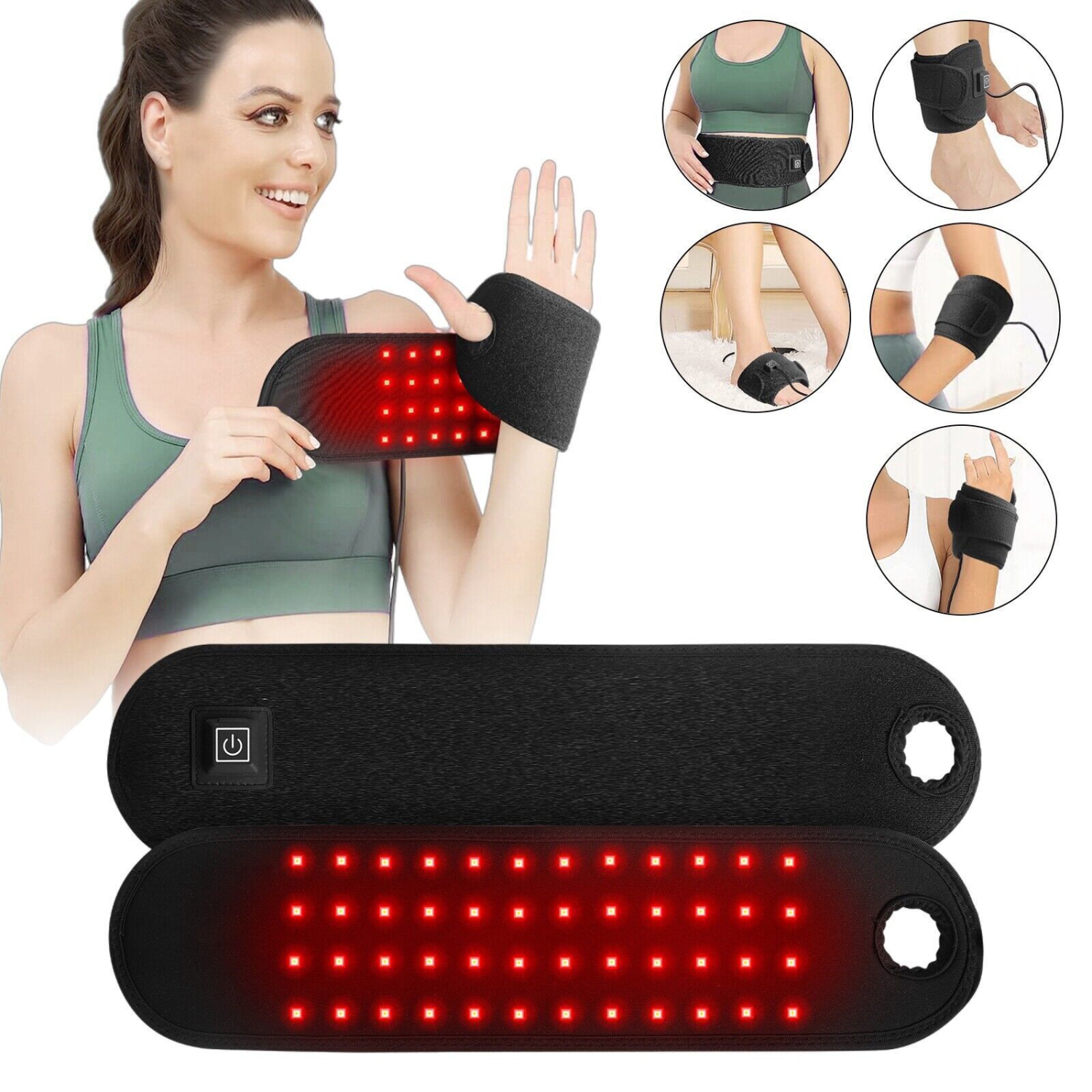 Red Light Therapy Wristband Near Infrared Waist Arm Wristband Pad for Wrist Ankle Arm Calf Pain Relief