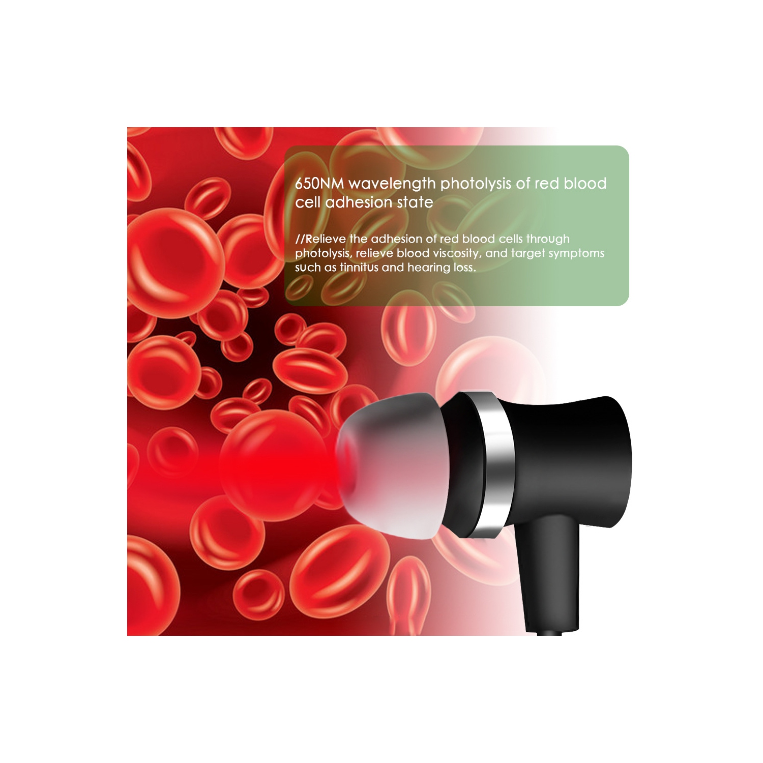 Red light therapy for ear and nose congestion 650nm cold laser light therapy for rhinitis and tinnitus