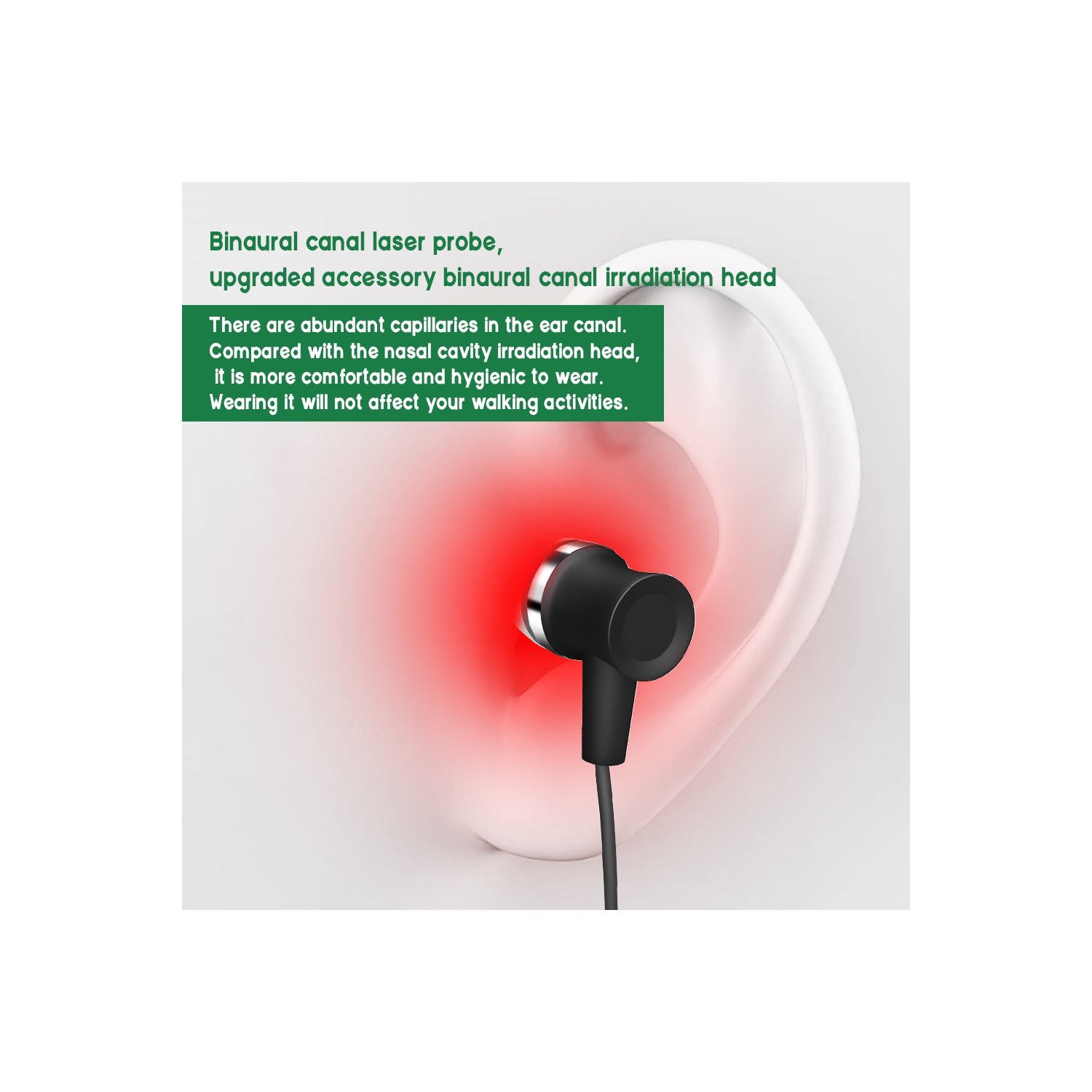 Red light therapy for ear and nose congestion 650nm cold laser light therapy for rhinitis and tinnitus