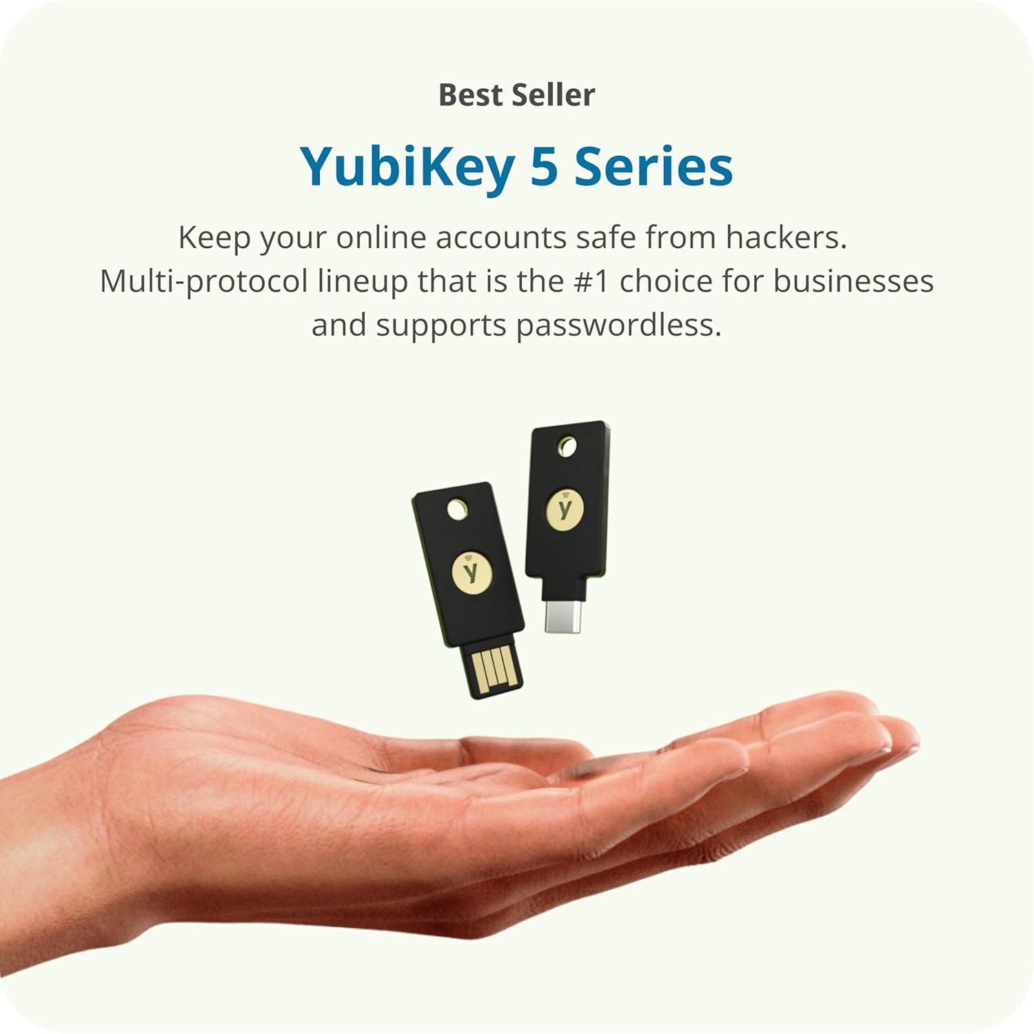 Yubico - YubiKey 5Ci - Clé de sécurité d'authentification multifacteur pour Android/PC/iPhone, connecteurs doubles pour Lightning/USB-C.