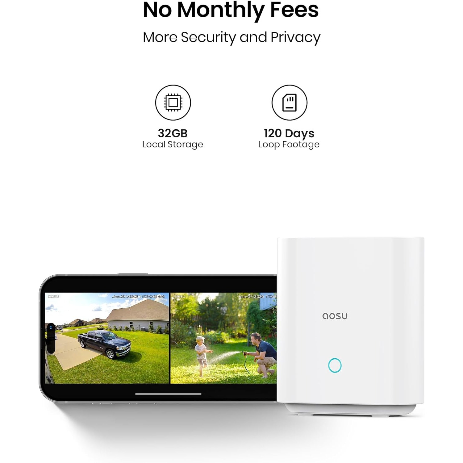 AOSU Security Cameras Wireless Outdoor - 2-Cam-Kit