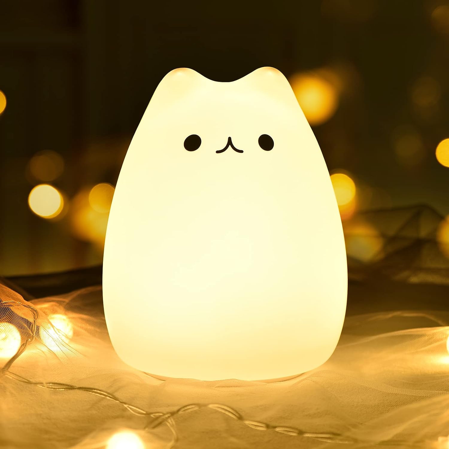 Cute Kitty Night Light,Cadeaux pour femmes adolescentes bébé,Lumières de nuit pour chambre d'enfant,Cute Christmas Kitty Veilleuses silicone pour