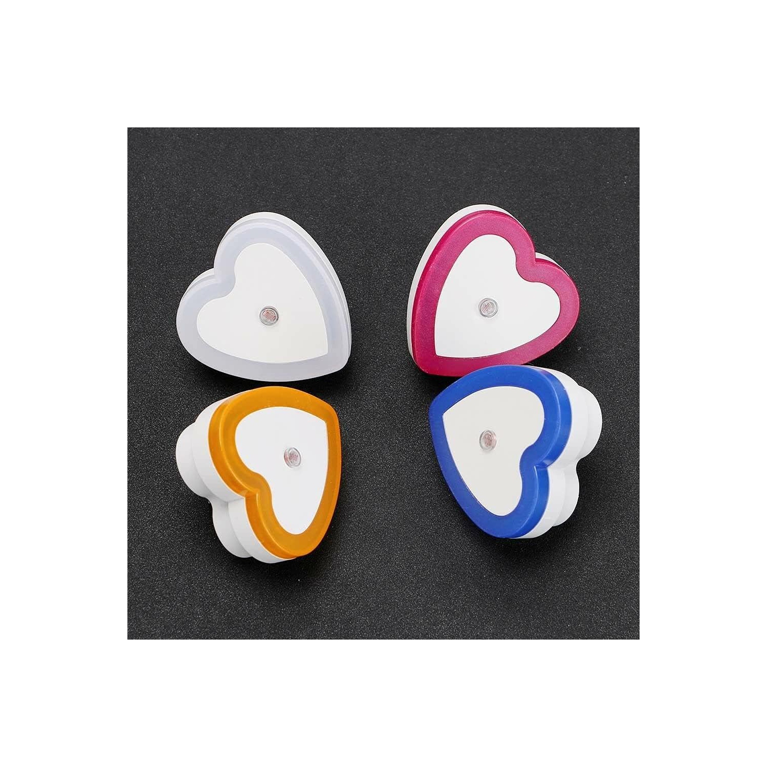 8 pcs 0.5W Plug-in Auto Sensor Control LED Night Light Lamp Bedroom Hallway Heart Shaped