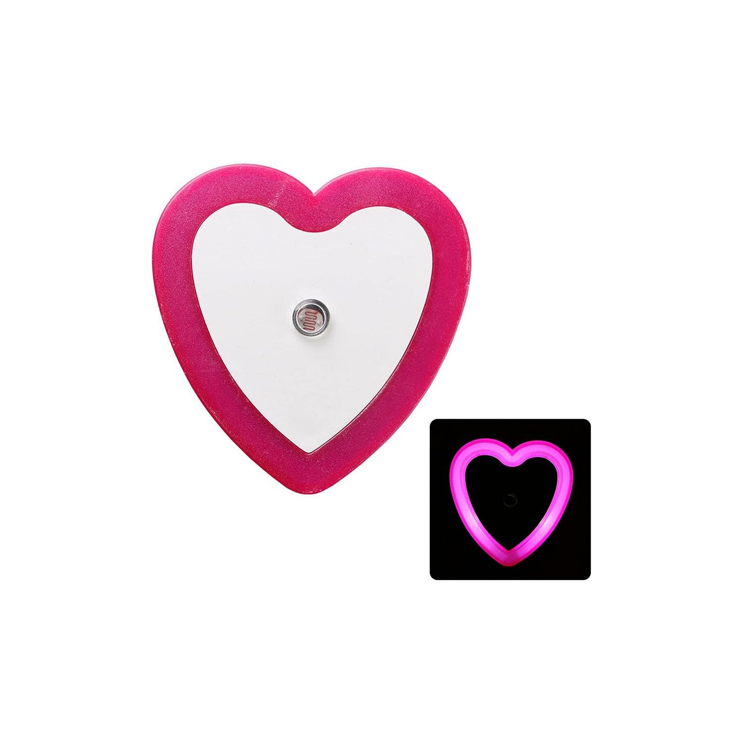 8 pcs 0.5W Plug-in Auto Sensor Control LED Night Light Lamp Bedroom Hallway Heart Shaped