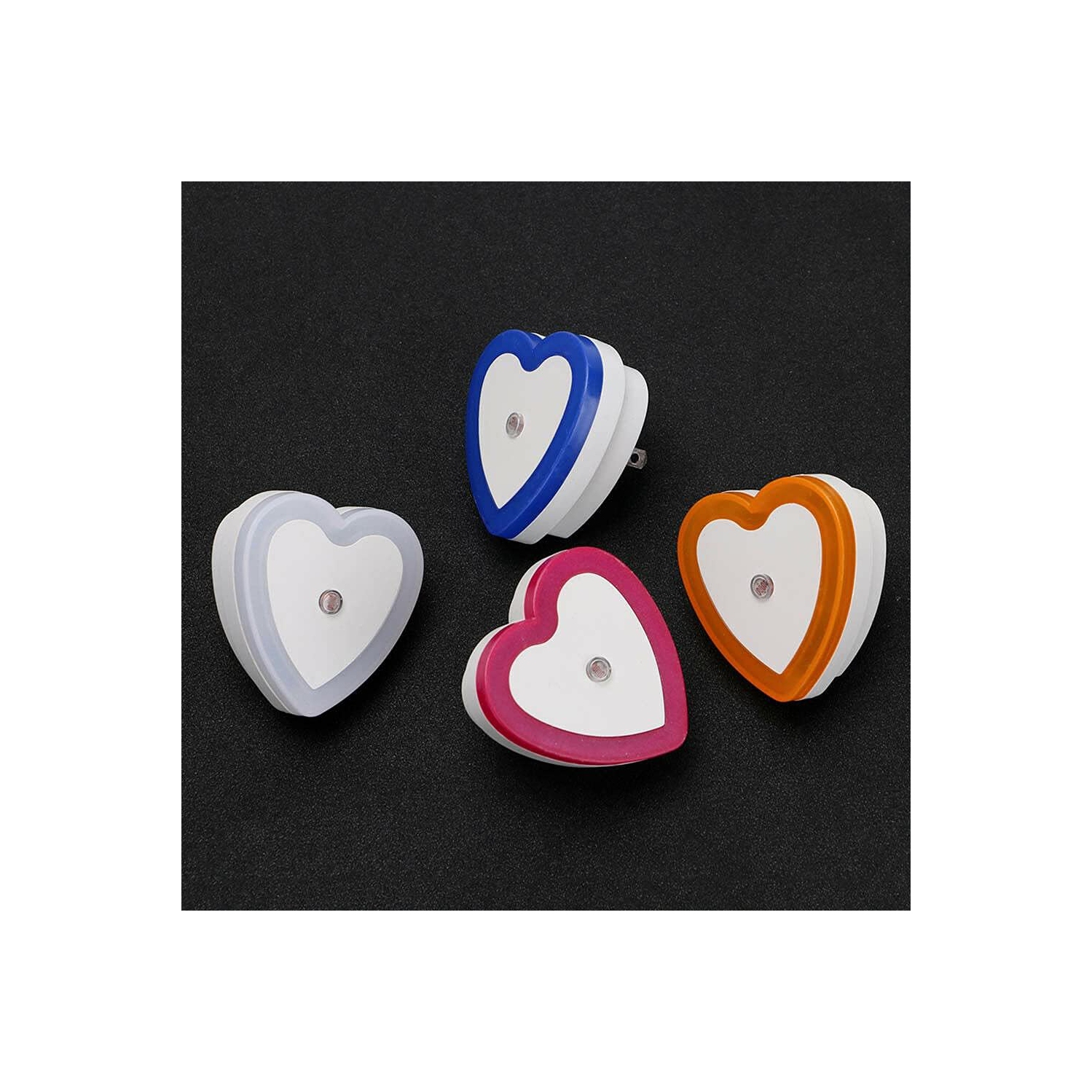 8 pcs 0.5W Plug-in Auto Sensor Control LED Night Light Lamp Bedroom Hallway Heart Shaped