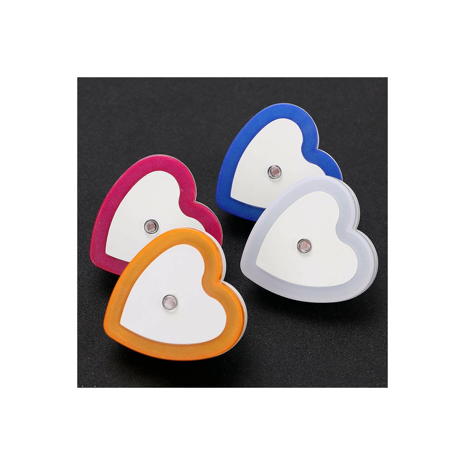 8 pcs 0.5W Plug-in Auto Sensor Control LED Night Light Lamp Bedroom Hallway Heart Shaped