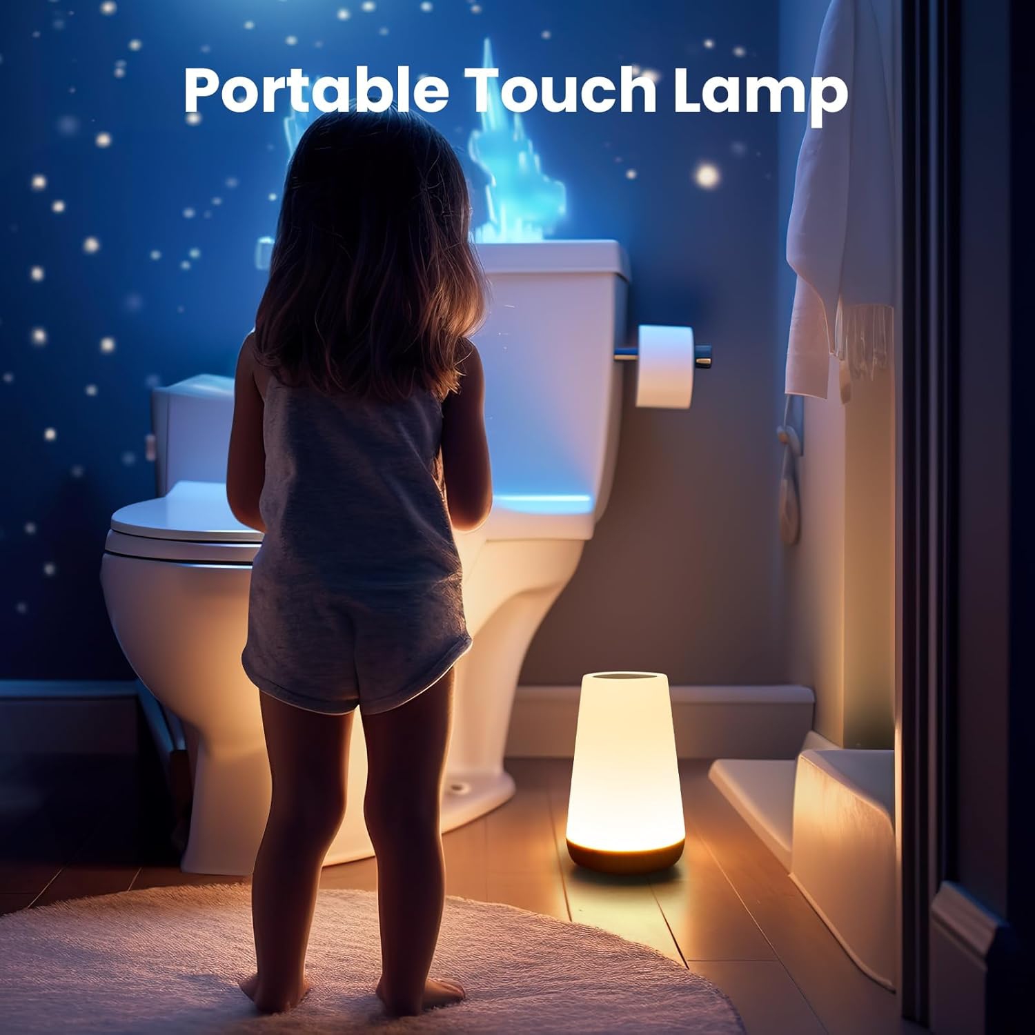 Veilleuse, lampe tactile à intensité réglable pour chambre à coucher, lampe de table portative, 5 Luminosité 13 couleurs RVB, veilleuses pour salle