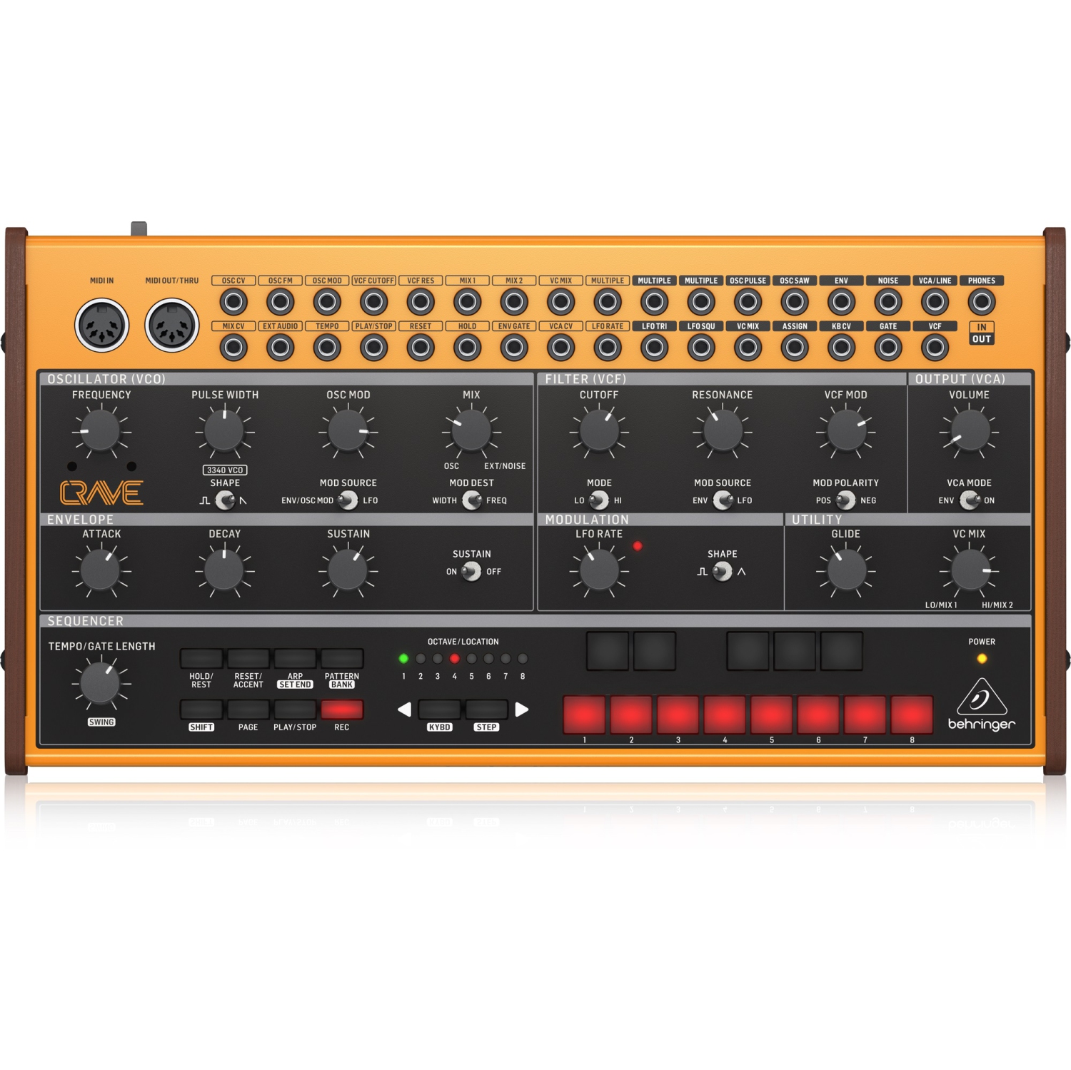 Synthétiseur analogique semi-modulaire CRAVE de Behringer