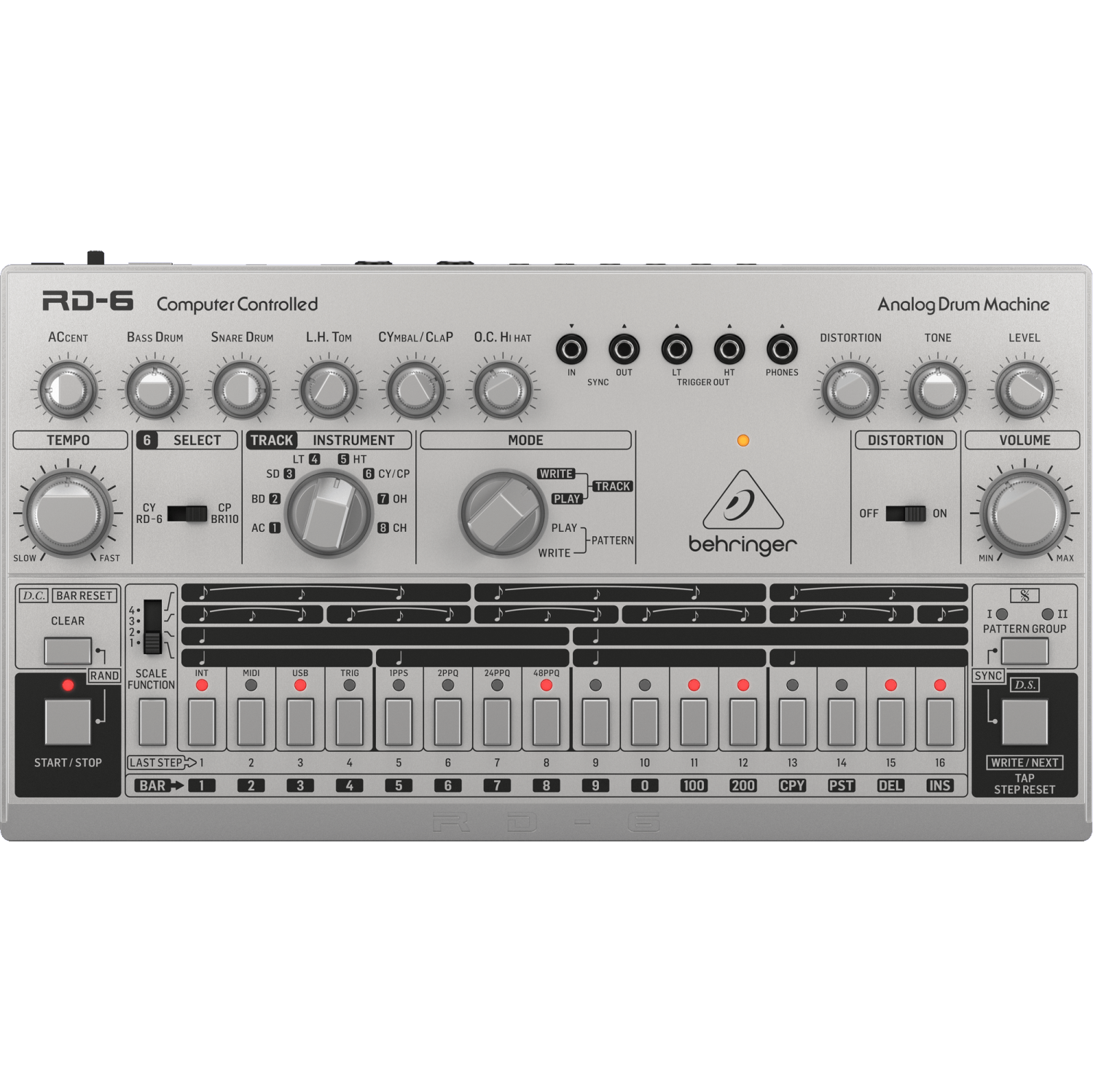 Behringer RD-6 Analogue Drum Machine - Silver