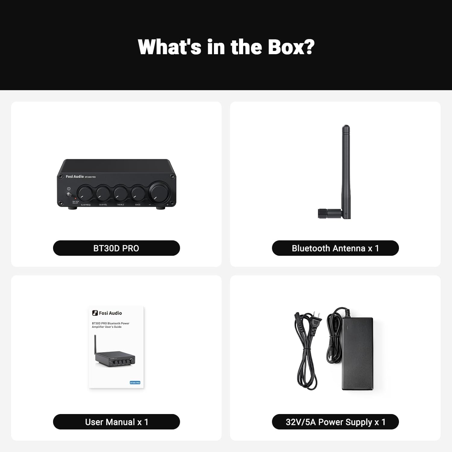 Fosi Audio Bluetooth Subwoofer Amplifier 2.1, BT30D Pro Subwoofer Amp with TPA3255 Chips 165W x2 + 350W & Bass Treble Control