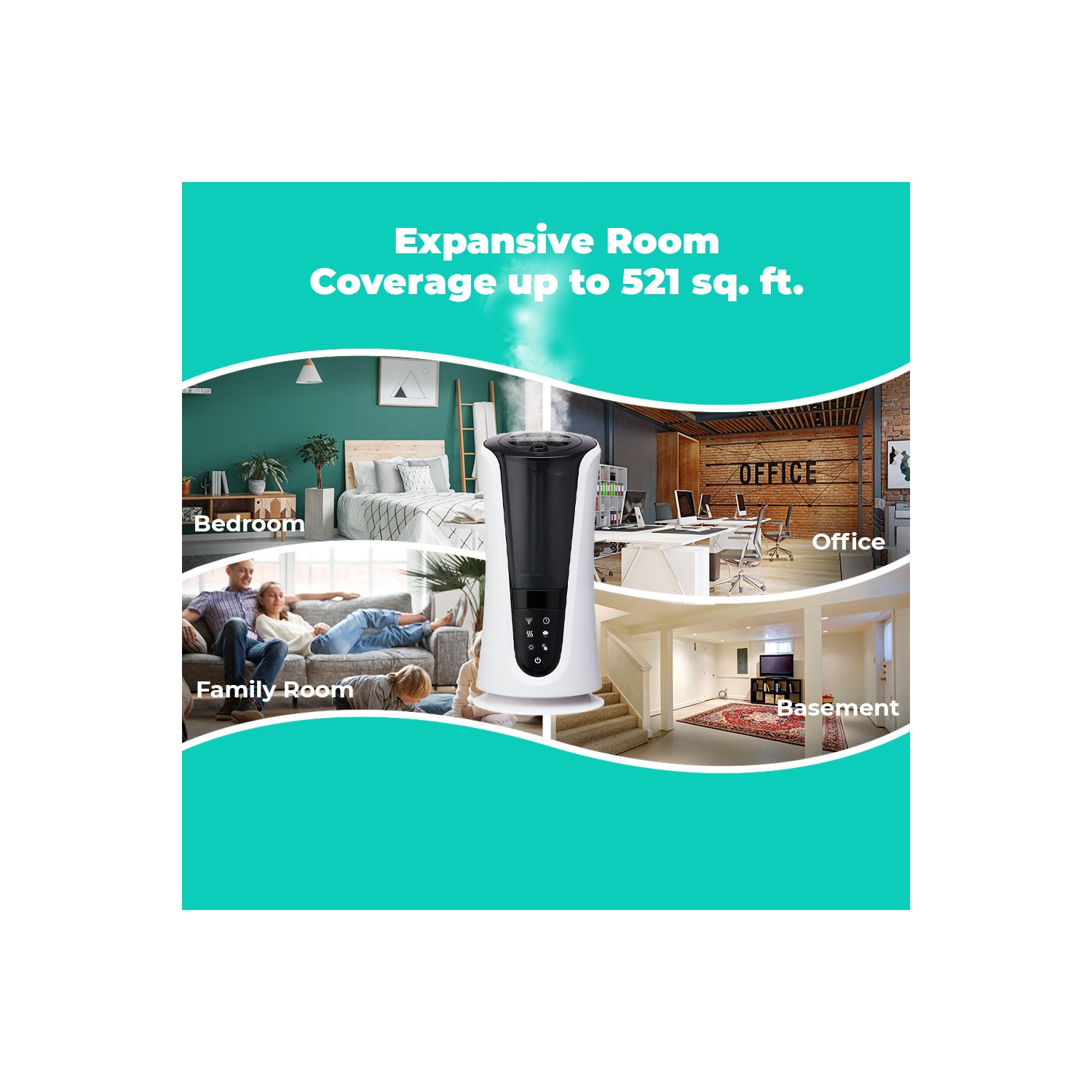 Humidificateur ultrasonique à vapeur chaude et froide à remplissage par le haut de HoMedics