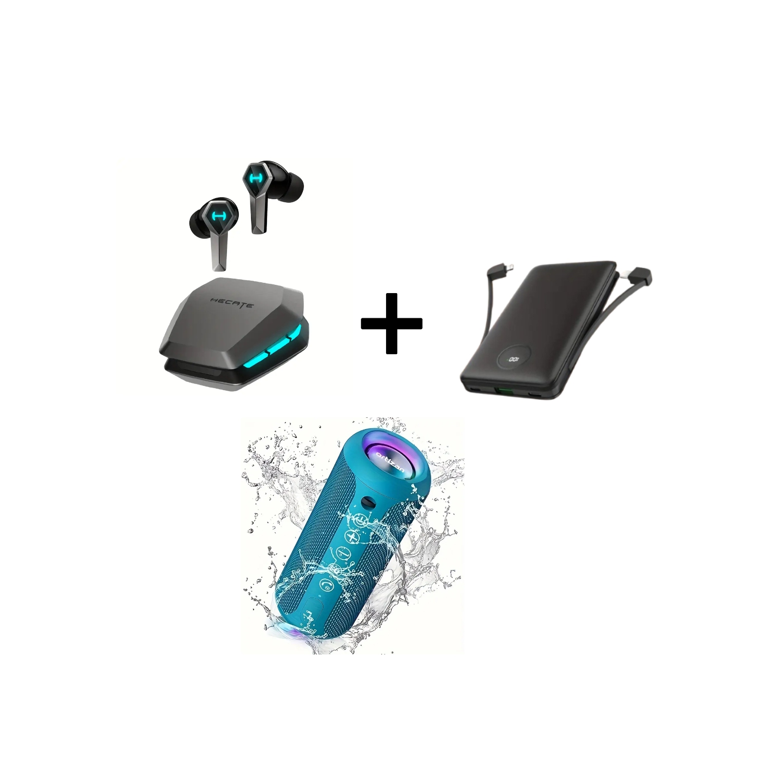Anime-Themed Wireless Gaming Earbuds, 10000mAh Power Bank, and 24W Waterproof Bluetooth Speaker – Ideal for Gaming, Travel, and Outdoor Use