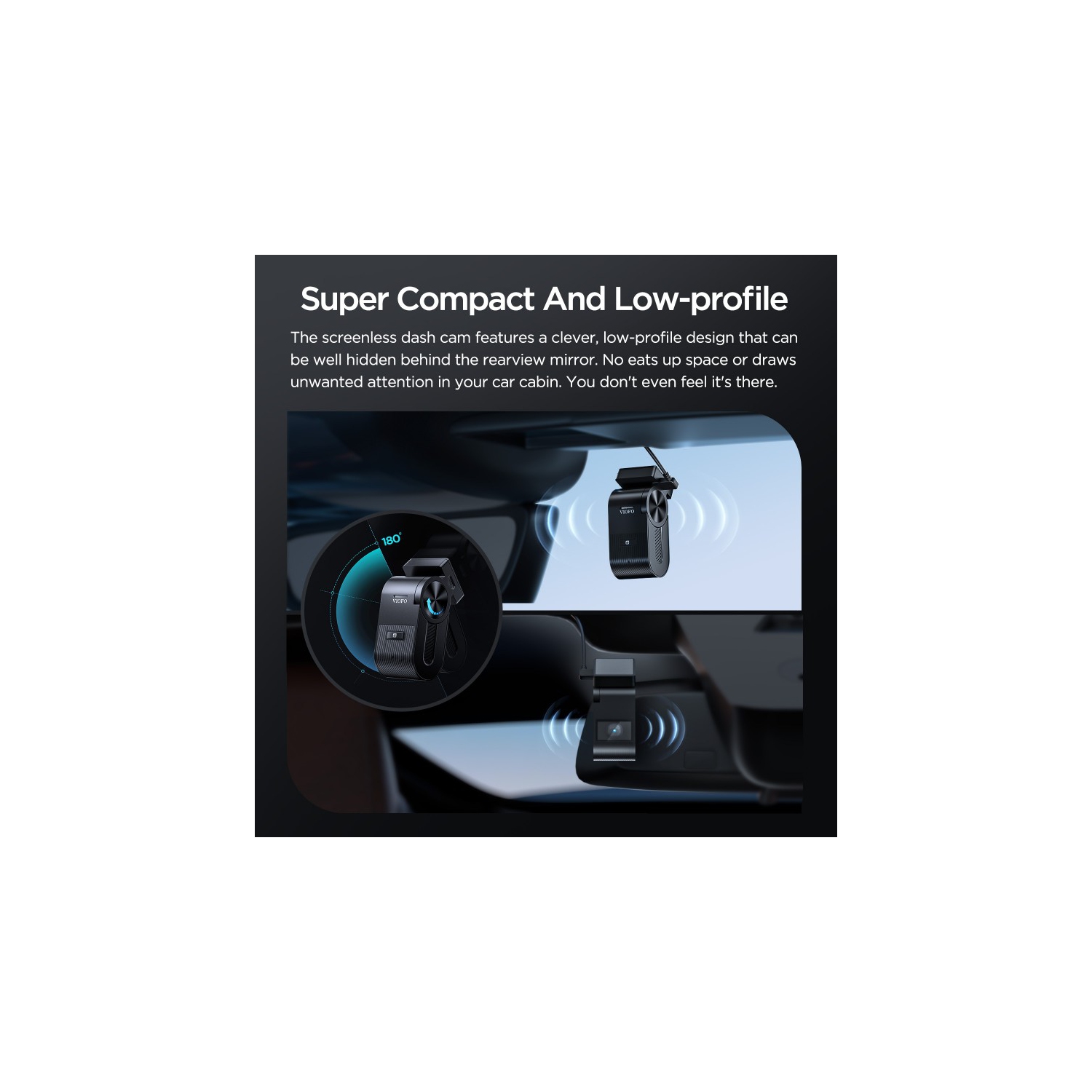 Refurbished - VIOFO VS1 Mini Dash Cam, 1440P Hidden Design Dashcam, Free 32GB SD Card, 5GHz Wi-Fi Voice Control Front Car Dash Camera with GPS, HDR,