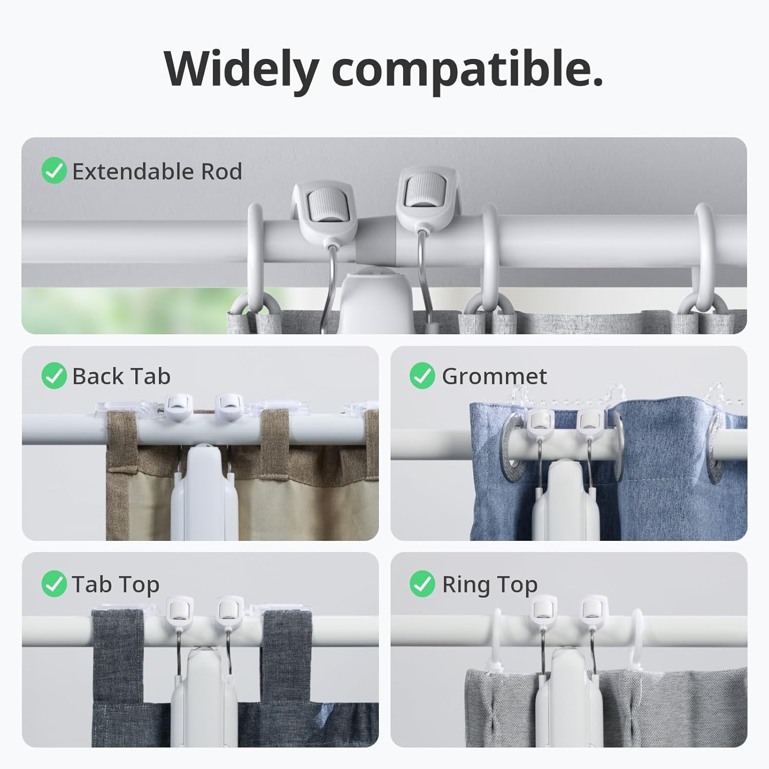 SwitchBot Curtain | Smart Electric Motor - Automate Timer Control, Add SwitchBot Hub Mini to Make it Compatible with Alexa, Google Home, IFTTT, White