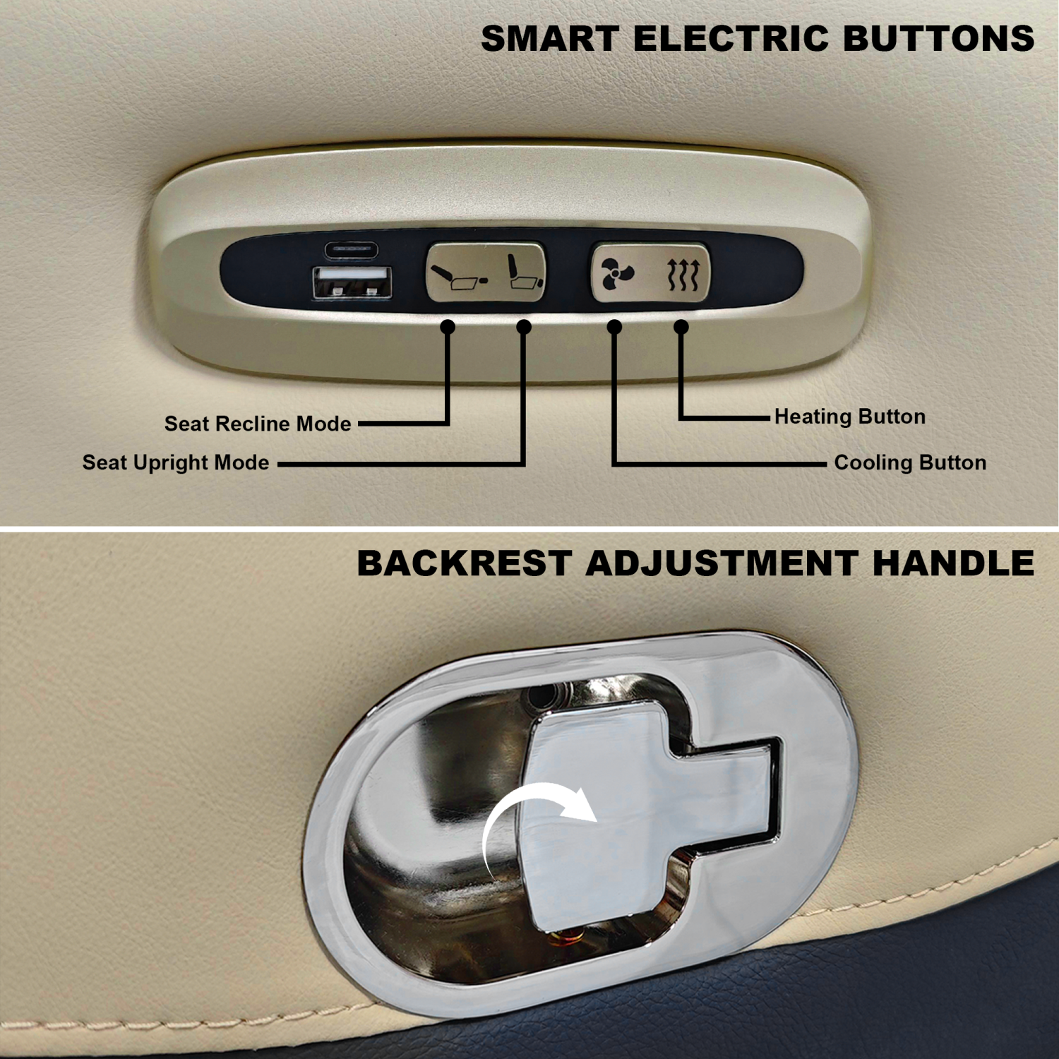 Kinnls Carlo Genuine Leather Power Recliner Chair with Foot Rest 400Lbs, Ventilated Heating Home Office Desk Chairs