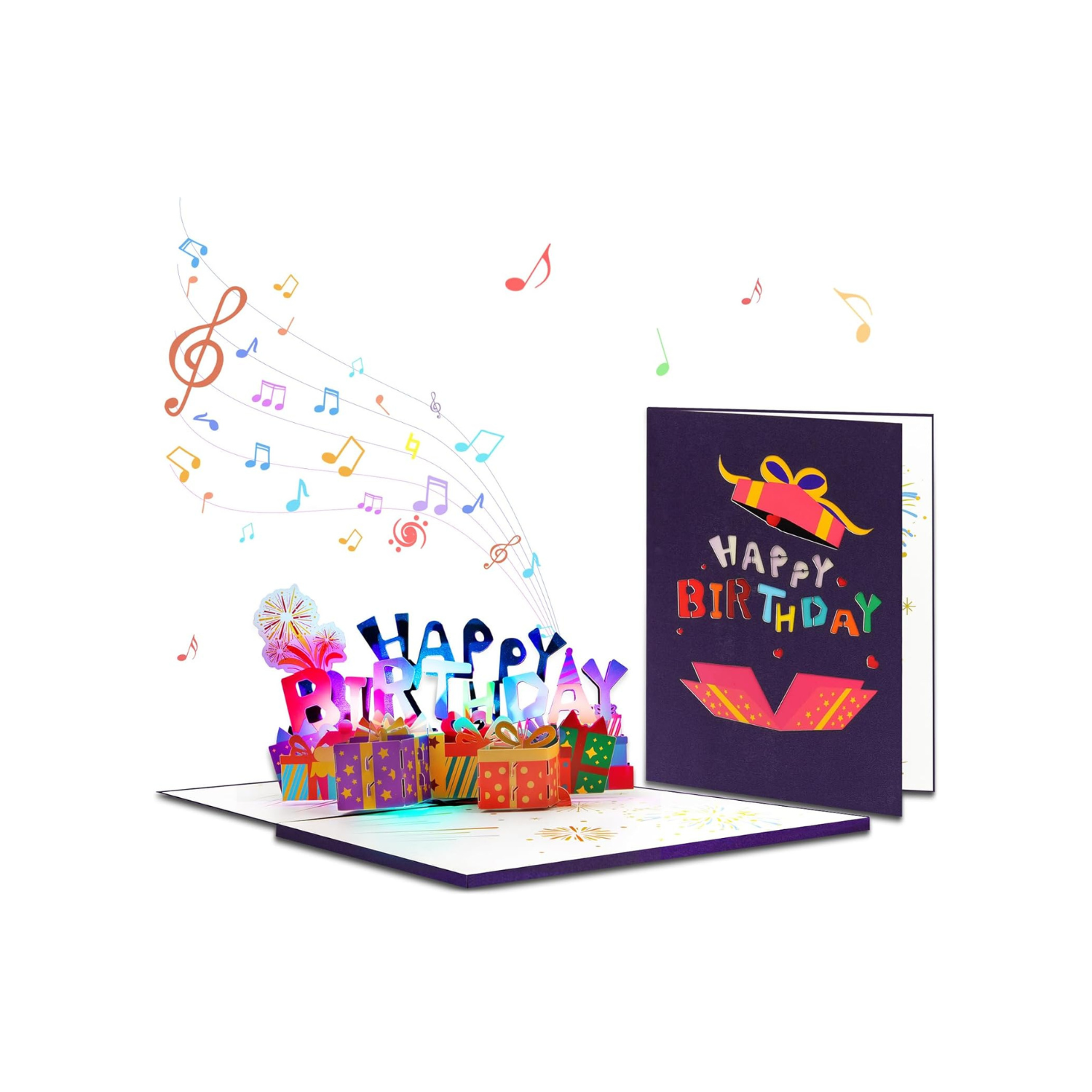 ART 3D Pop Up Birthday Cards, Light and Music Happy Birthday Card, Musical & LED Lights Birthday Cards for Women Men Kids
