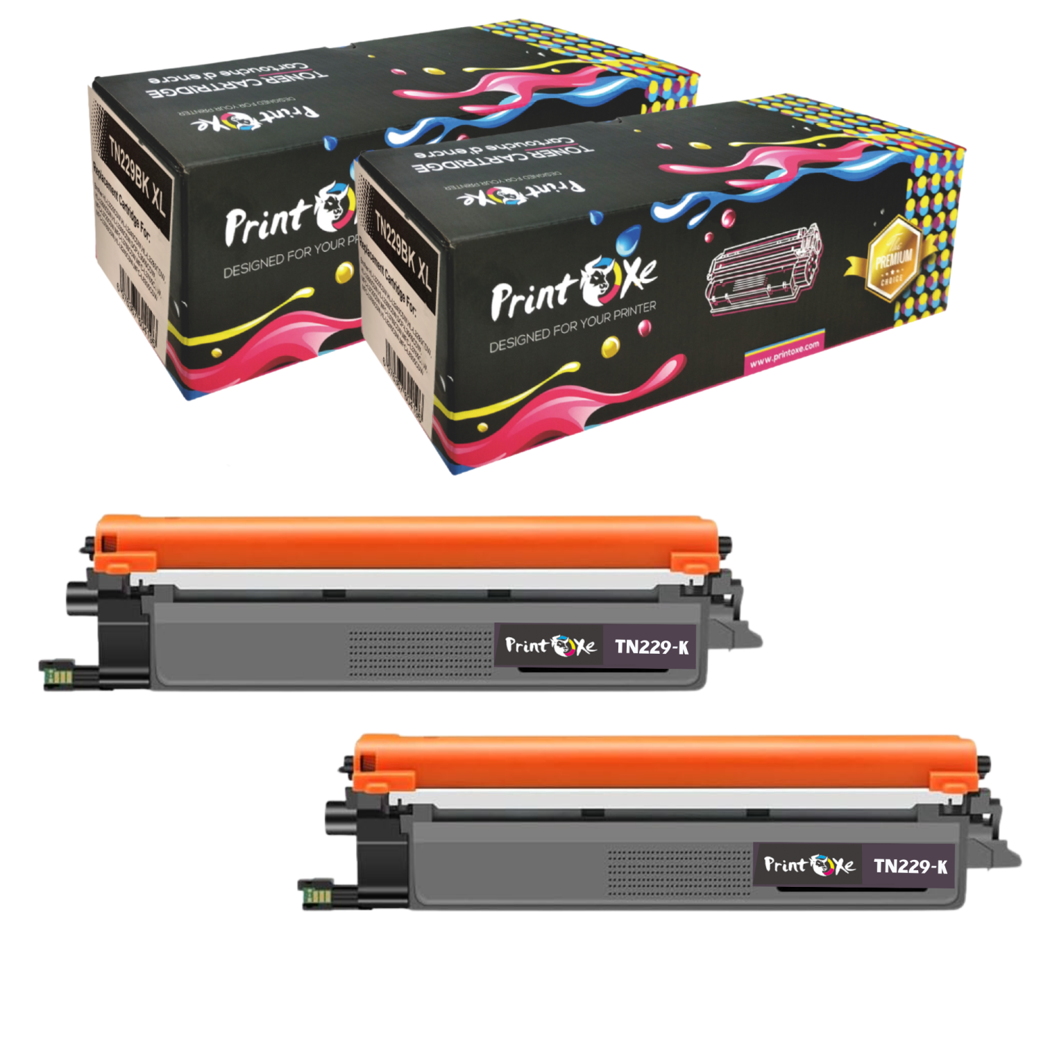 PRINTOXE® TN229 Compatible 2 BLACK Toner Cartridges for Brother HL L3220 L3240 L3280 L3295 L3300 CDW / DCP-L3560CDW / MFC L3460 L3720 L3760 L3765
