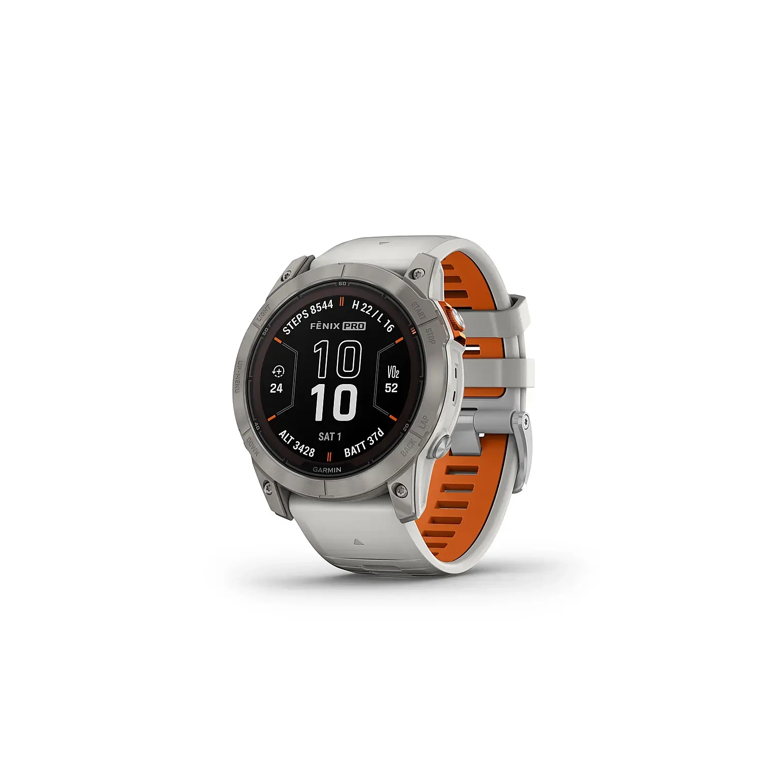 Open Box - Garmin fenix 7X Pro Sapphire Solar, Multisport GPS Smartwatch, Fog Gray/Ember Orange
