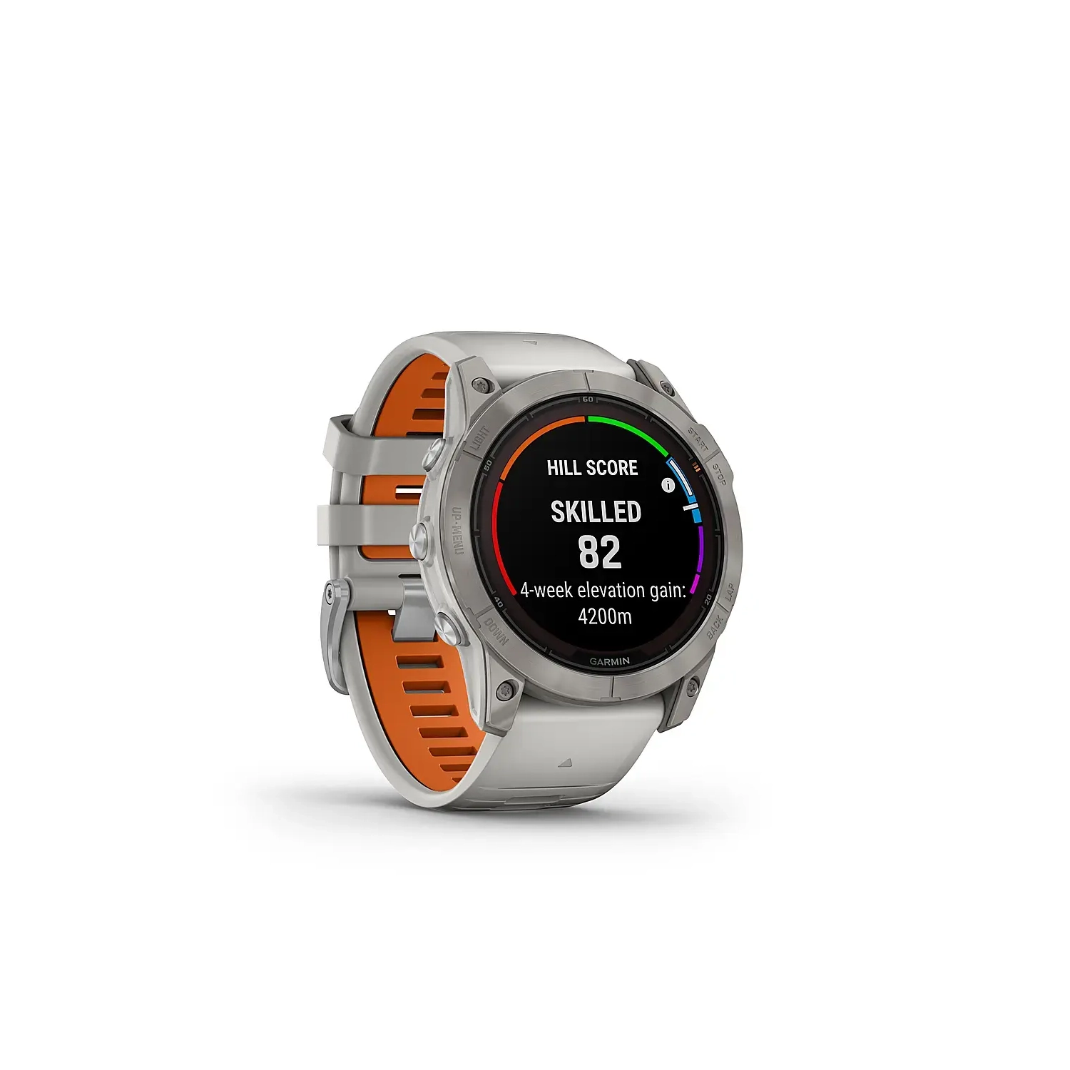 Open Box - Garmin fenix 7X Pro Sapphire Solar, Multisport GPS Smartwatch, Fog Gray/Ember Orange