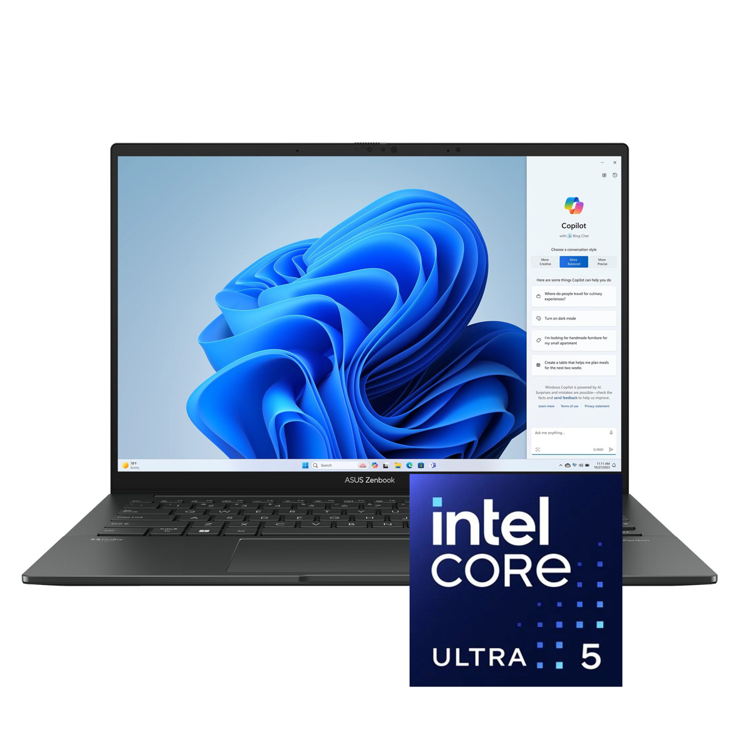 ASUS Zenbook 14 OLED 14" WUXGA Touchscreen Laptop- Gray (Intel Ultra 5 Series 1 125H/512GB PCle SSD /8GB LPDDR5/Windows 11 Pro)