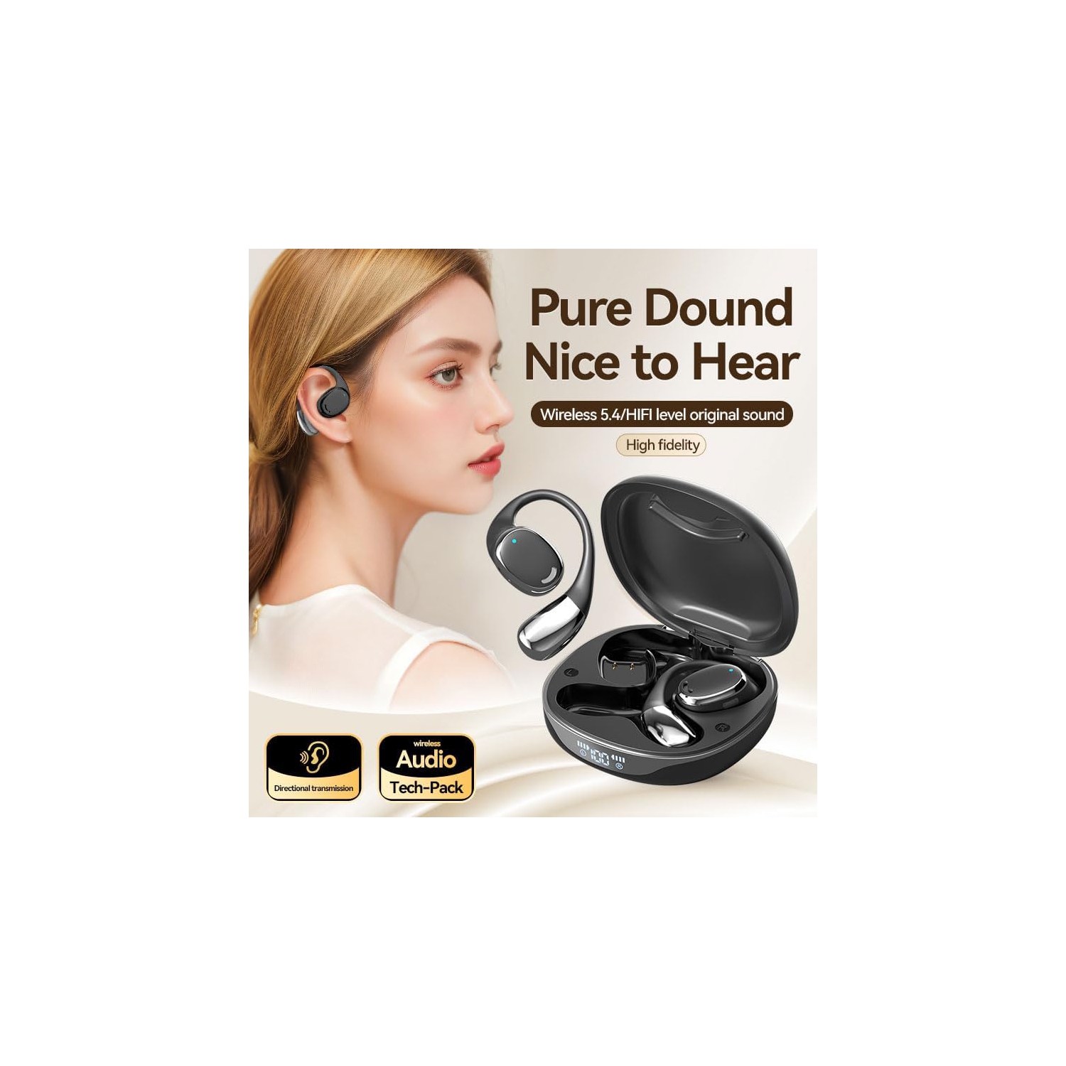 Écouteurs à traduction par IA, casque d'écoute à traduction en temps réel, écouteurs Bluetooth sans fil, écouteurs à traducteur à 144 langues pour