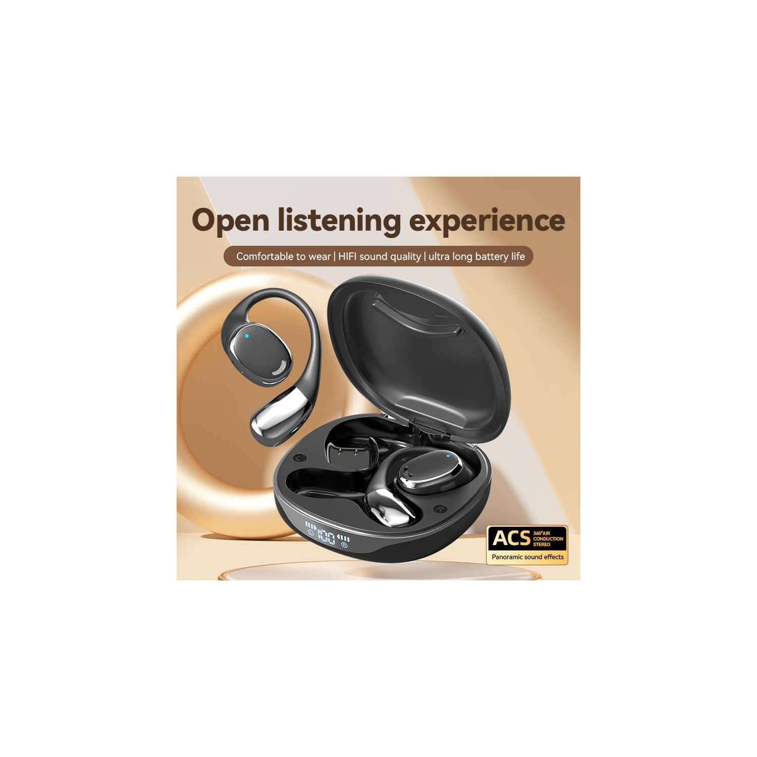 Écouteurs à traduction par IA, casque d'écoute à traduction en temps réel, écouteurs Bluetooth sans fil, écouteurs à traducteur à 144 langues pour