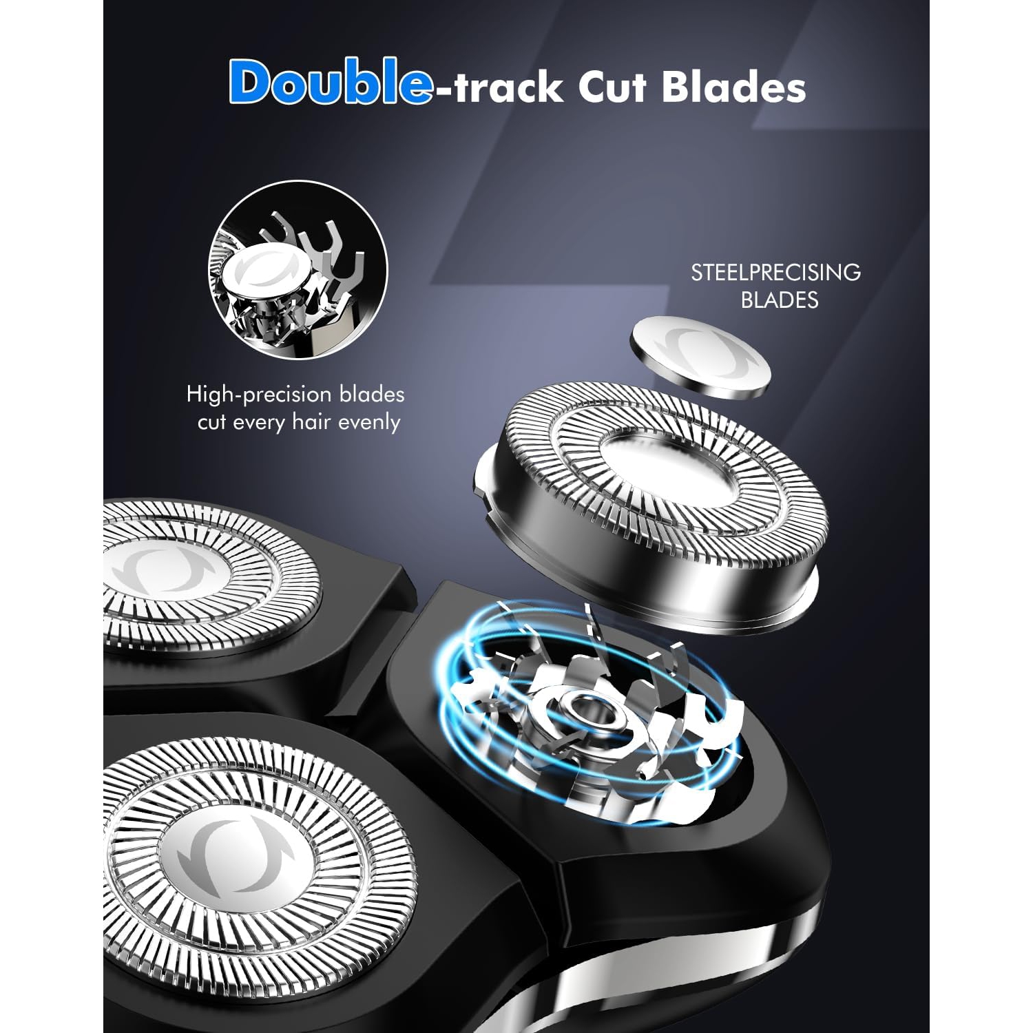 Electric Razor for Men,Rechargeable 2 Speed Adjustable Electric Shavers Wet & Dry Use,Electric Shaver for Men