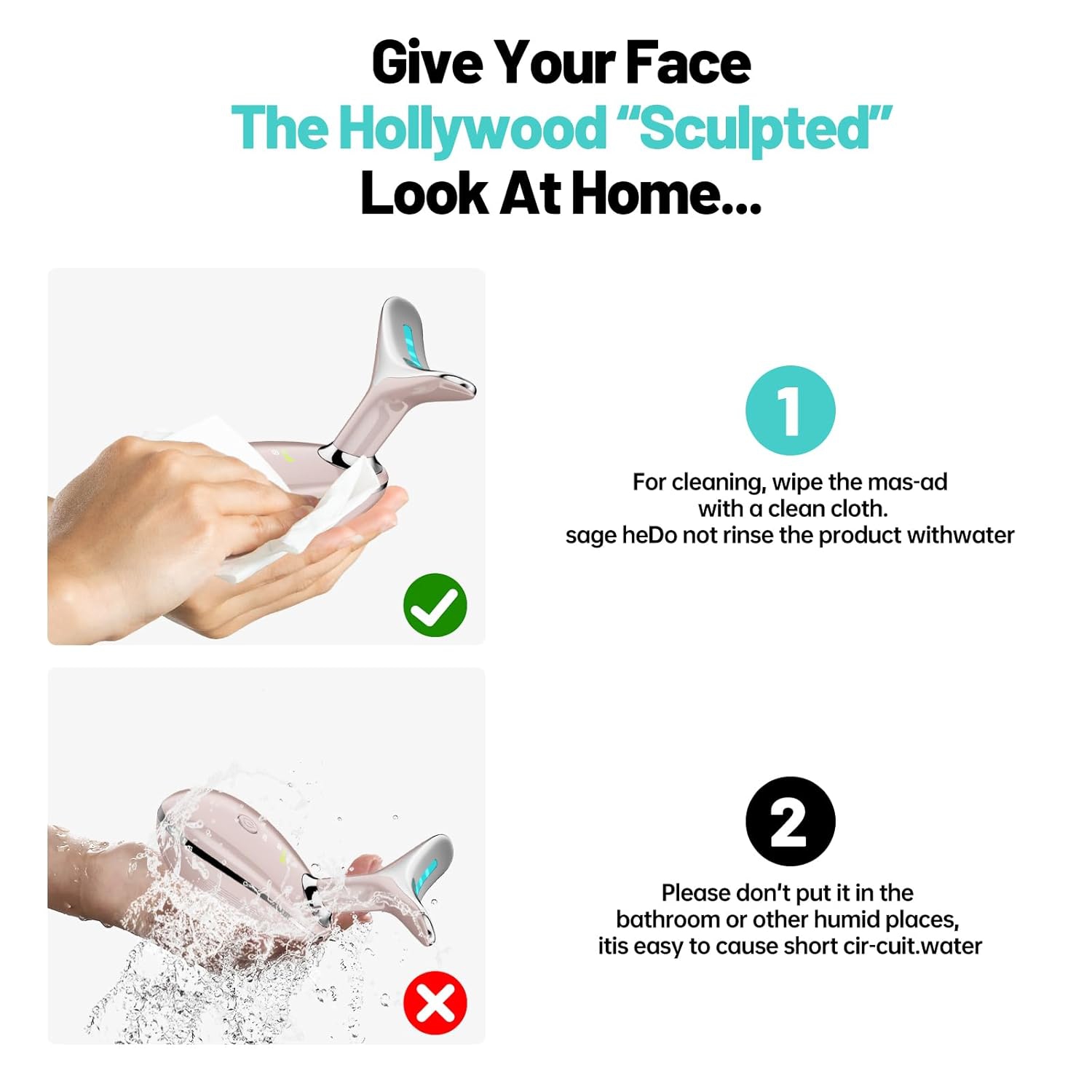 Red Light Therapy for Face,LED Light Facial Massager,Red Light Beauty Device,Home Use Face Massage Tool for Skin Care