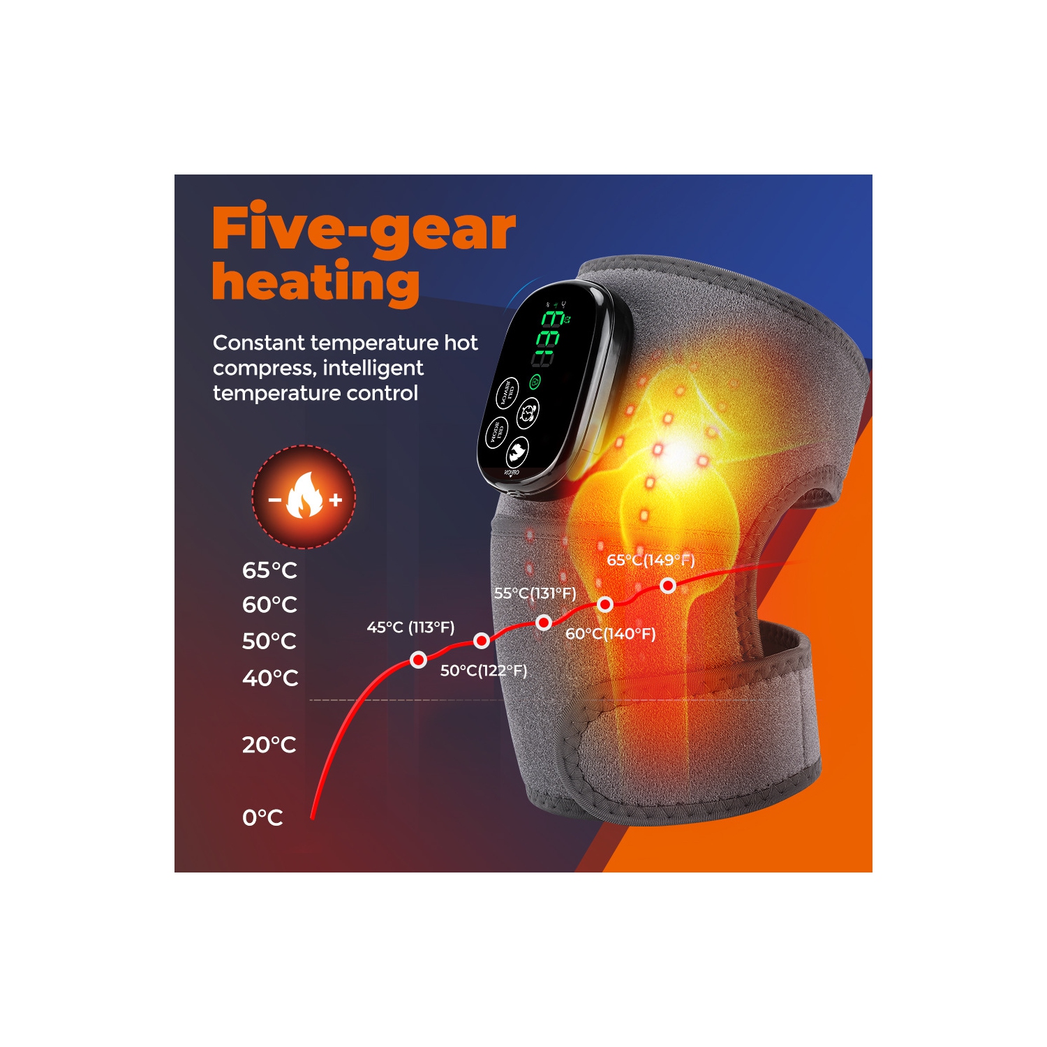 Red Light Therapy Knee Brace,Cordless Use Knee Massage for Pain Relief,660nm&850nm Rechargeable Near Infrared Light Therapy Device for Knee Elbow