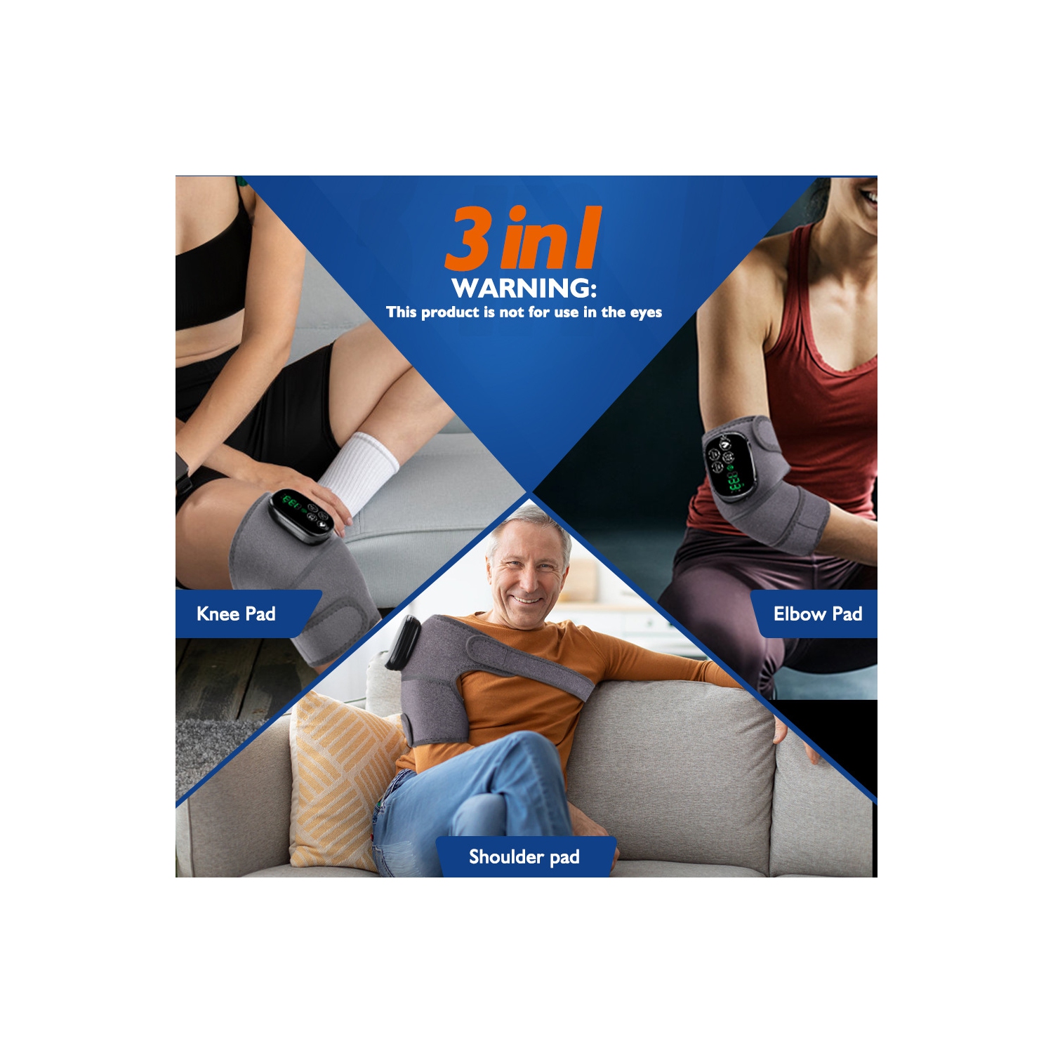 Red Light Therapy Knee Brace,Cordless Use Knee Massage for Pain Relief,660nm&850nm Rechargeable Near Infrared Light Therapy Device for Knee Elbow