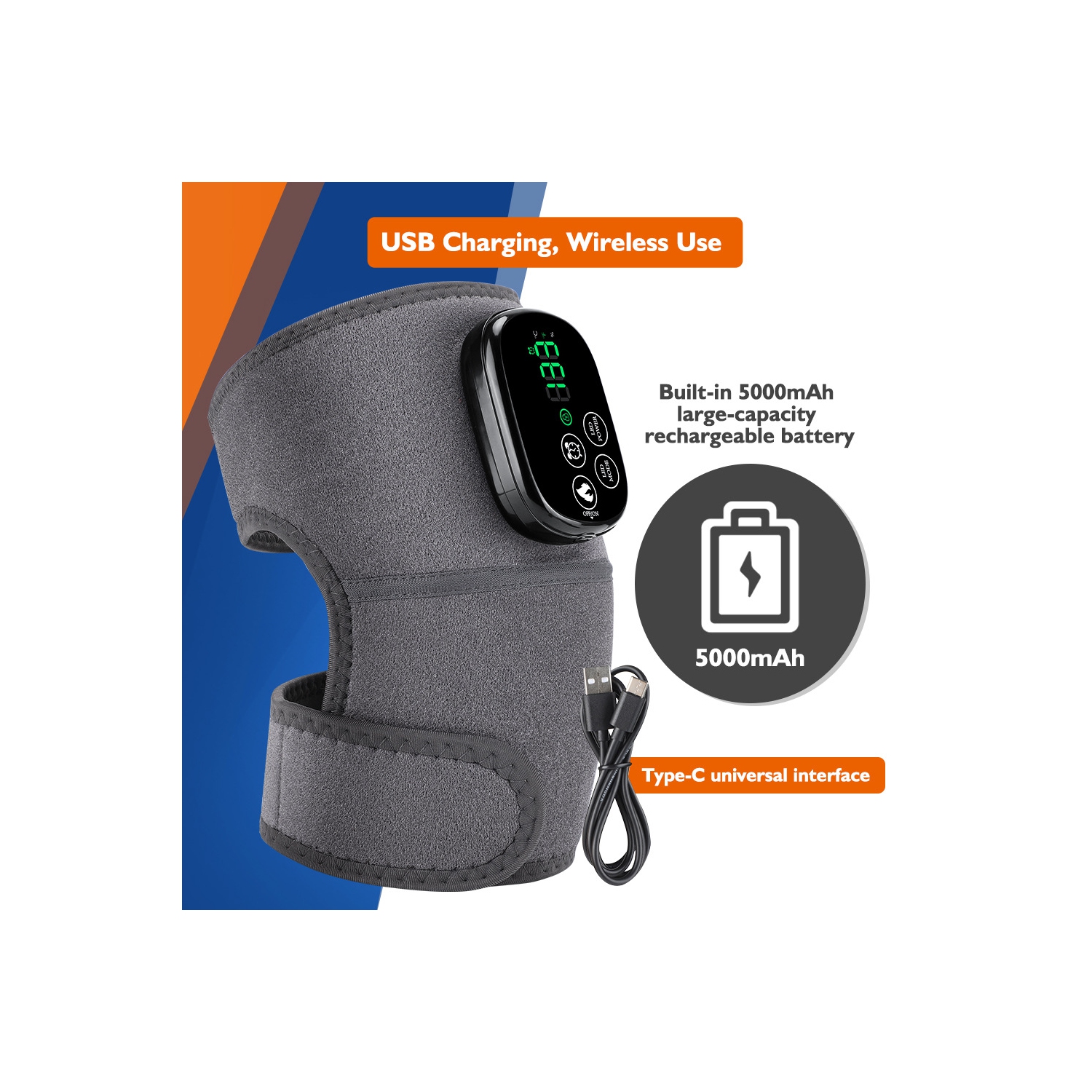 Red Light Therapy Knee Brace,Cordless Use Knee Massage for Pain Relief,660nm&850nm Rechargeable Near Infrared Light Therapy Device for Knee Elbow