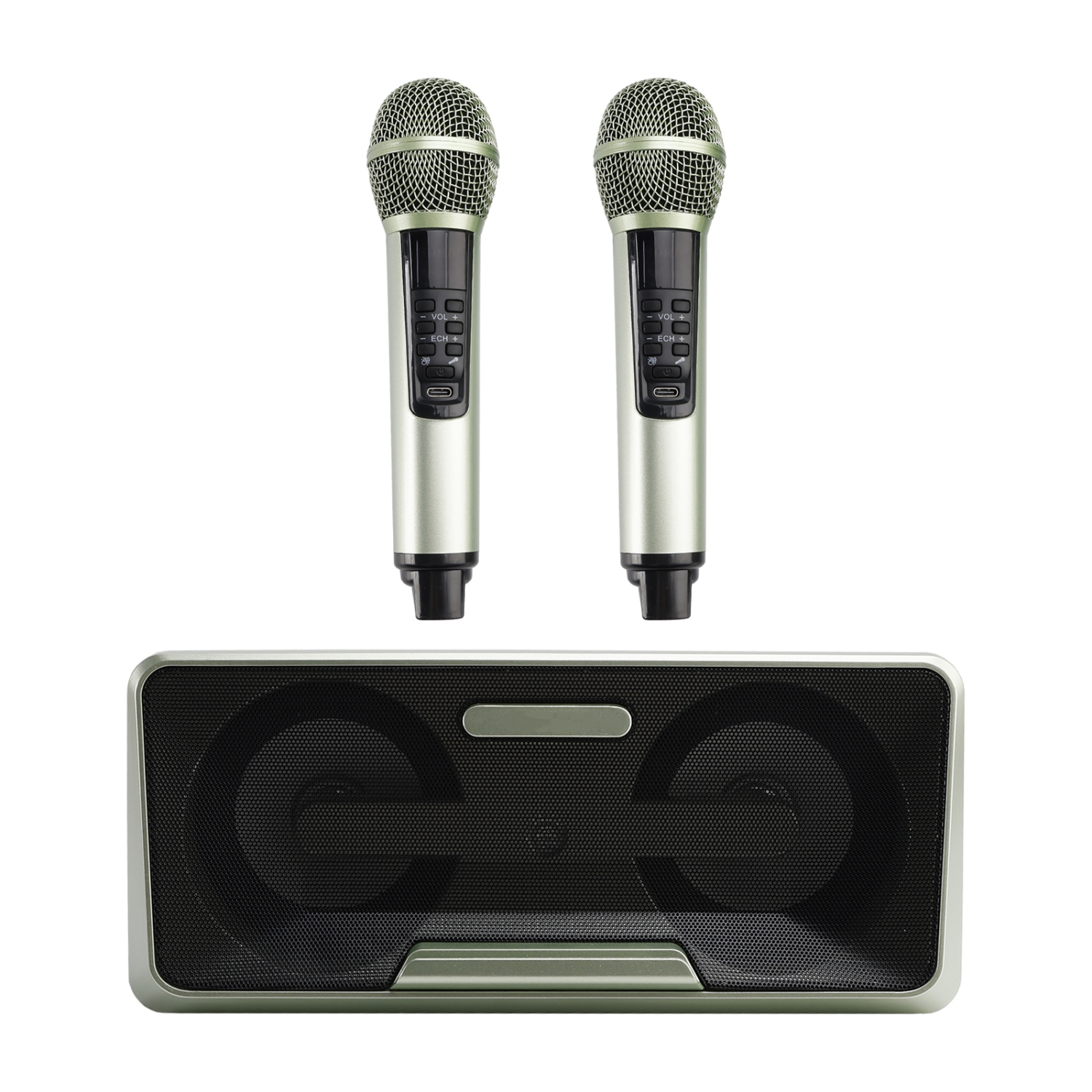 Wireless Bluetooth Speaker Dual Microphone Karaoke All-In-One Outdoor Portable