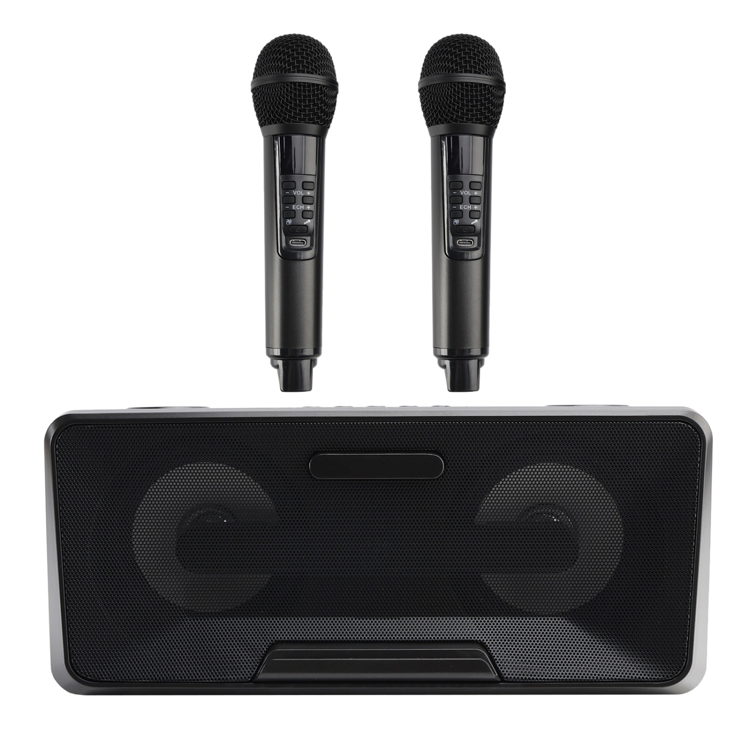 Haut-parleur Bluetooth sans fil Deux microphones Karaoke Tout-en-un portatif extérieur