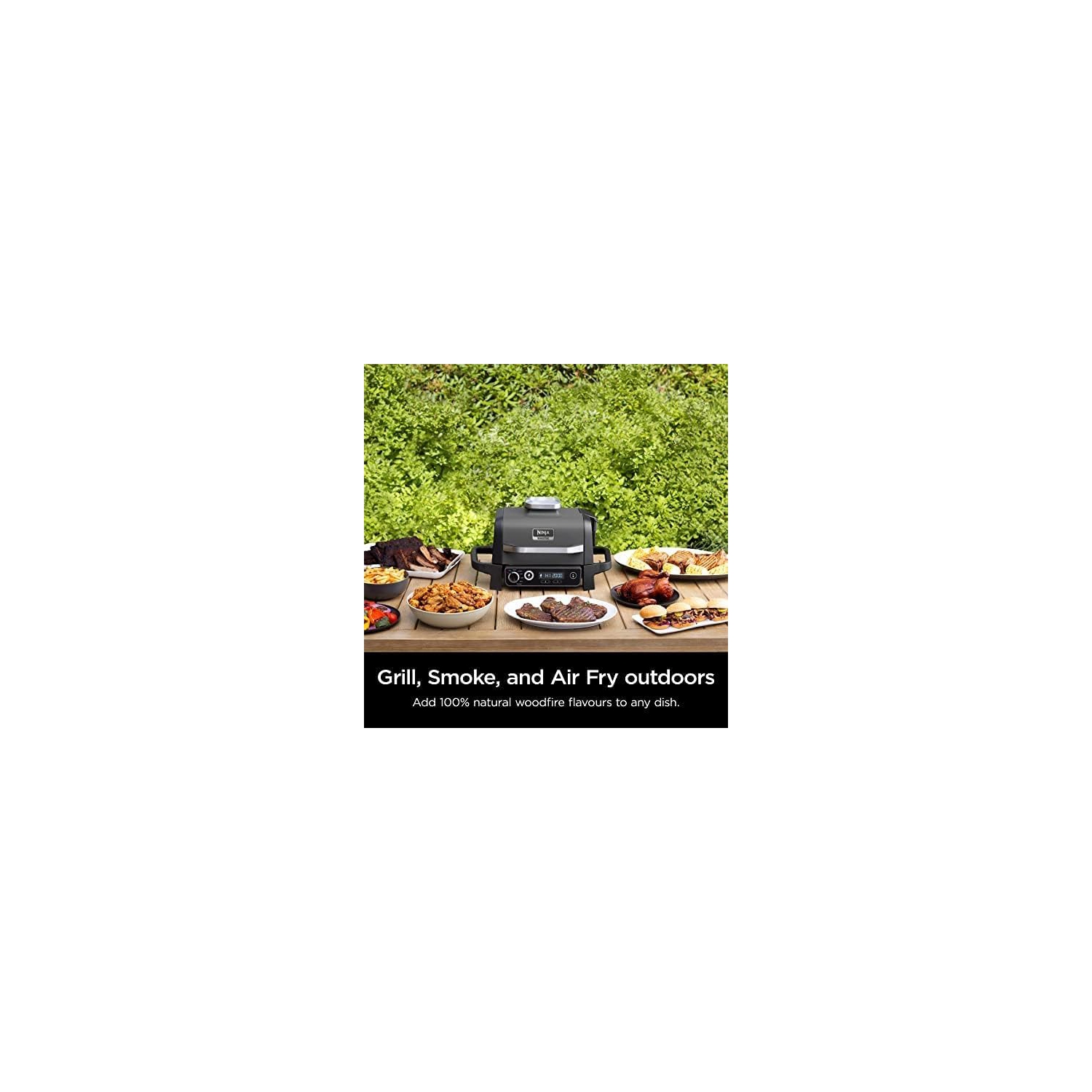 Ninja Woodfire 7-in-1 Outdoor Grill, Master Grill, BBQ Smoker, & Outdoor Air Fryer with Woodfire Technology, Ninja Woodfire Pellets, and Premium
