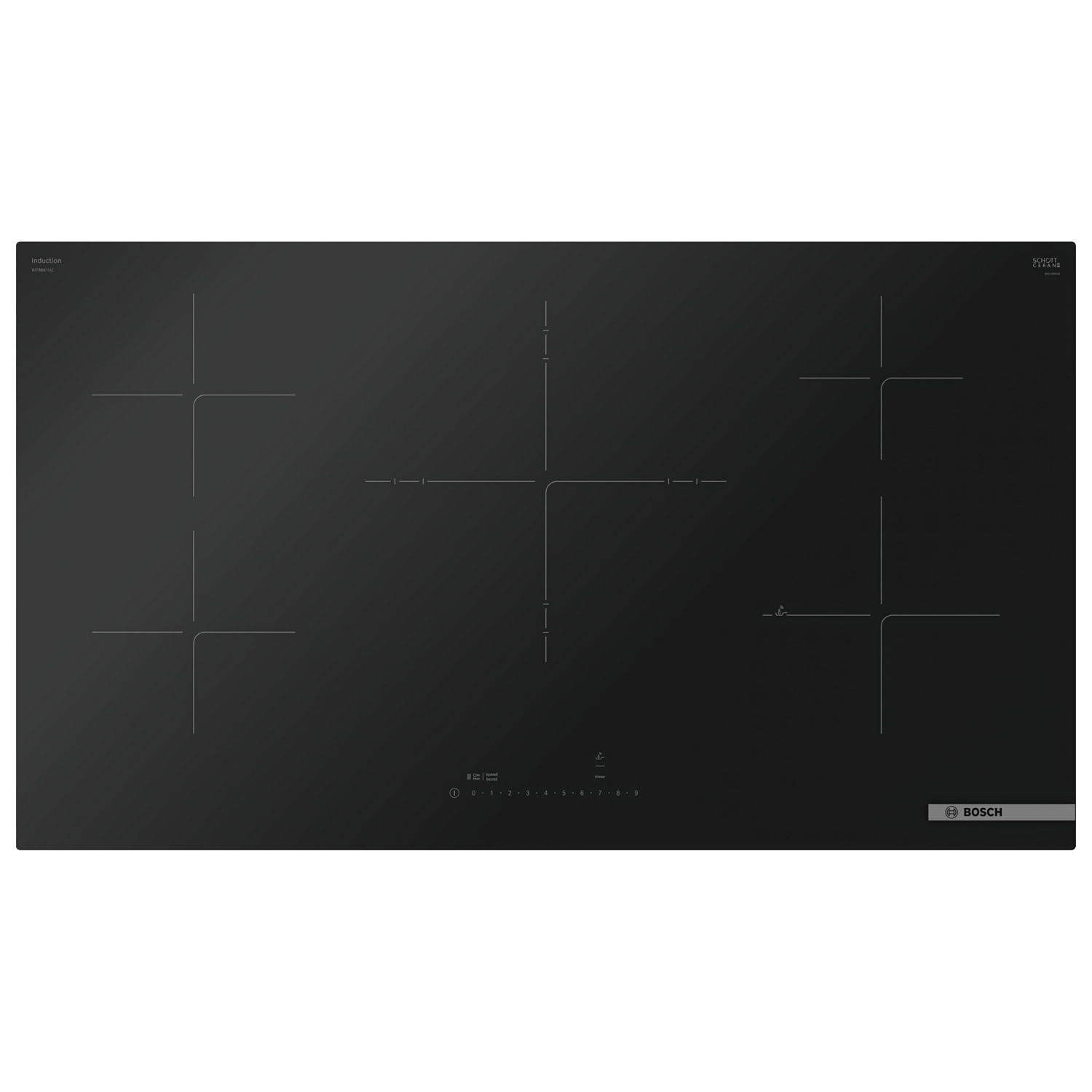 Bosch 800-Series 36" 5-Element Induction Cooktop - Black