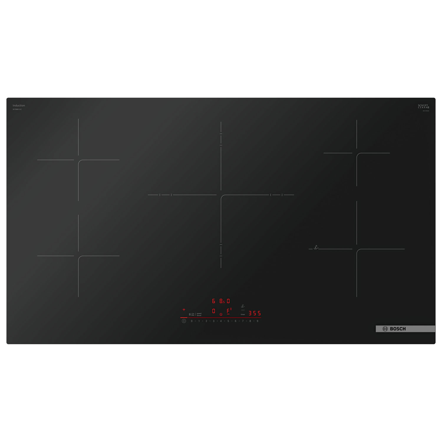 Bosch 800-Series 36" 5-Element Induction Cooktop - Black