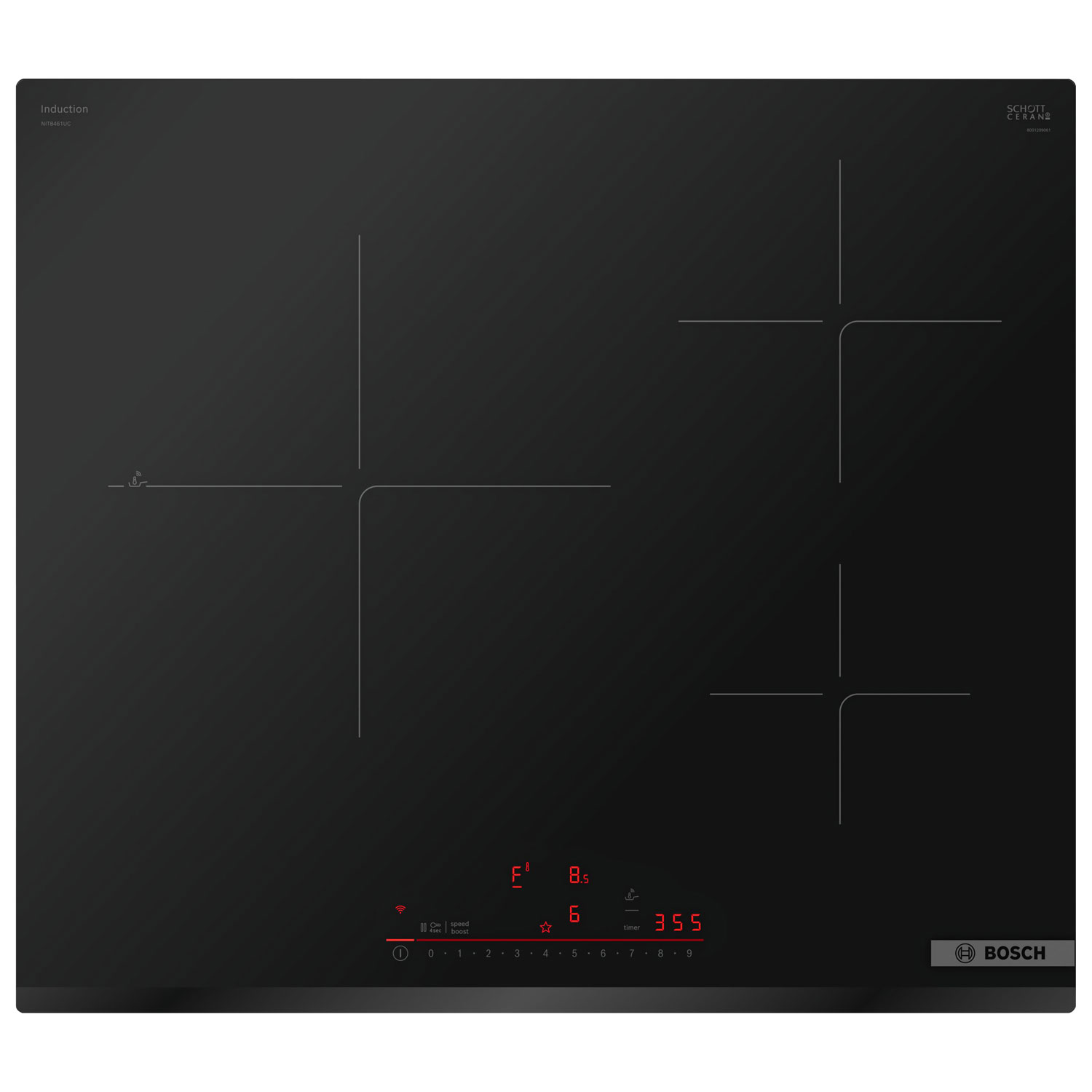 Bosch 800-Series 24" 3-Element Induction Cooktop - Black