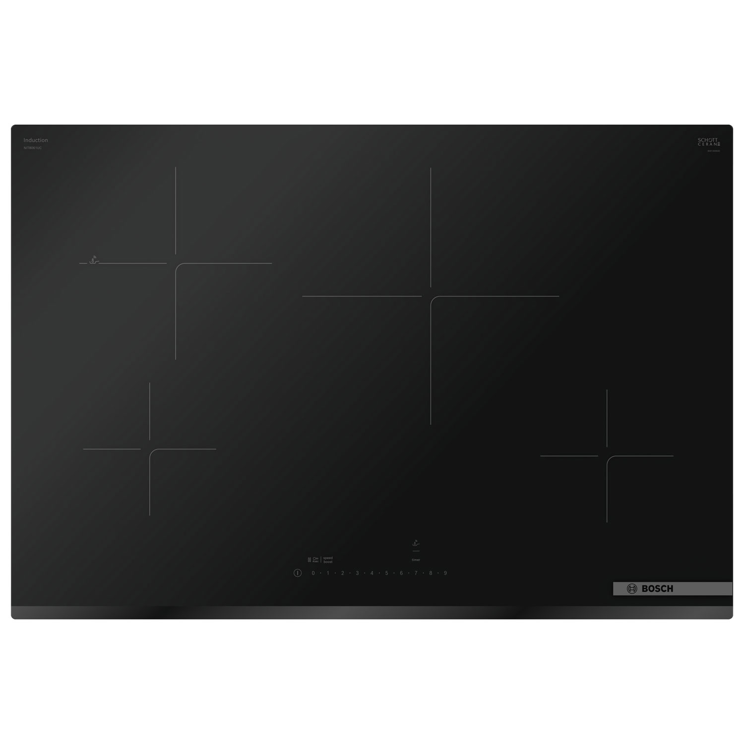 Bosch 800-Series 30" 4-Element Induction Cooktop - Black