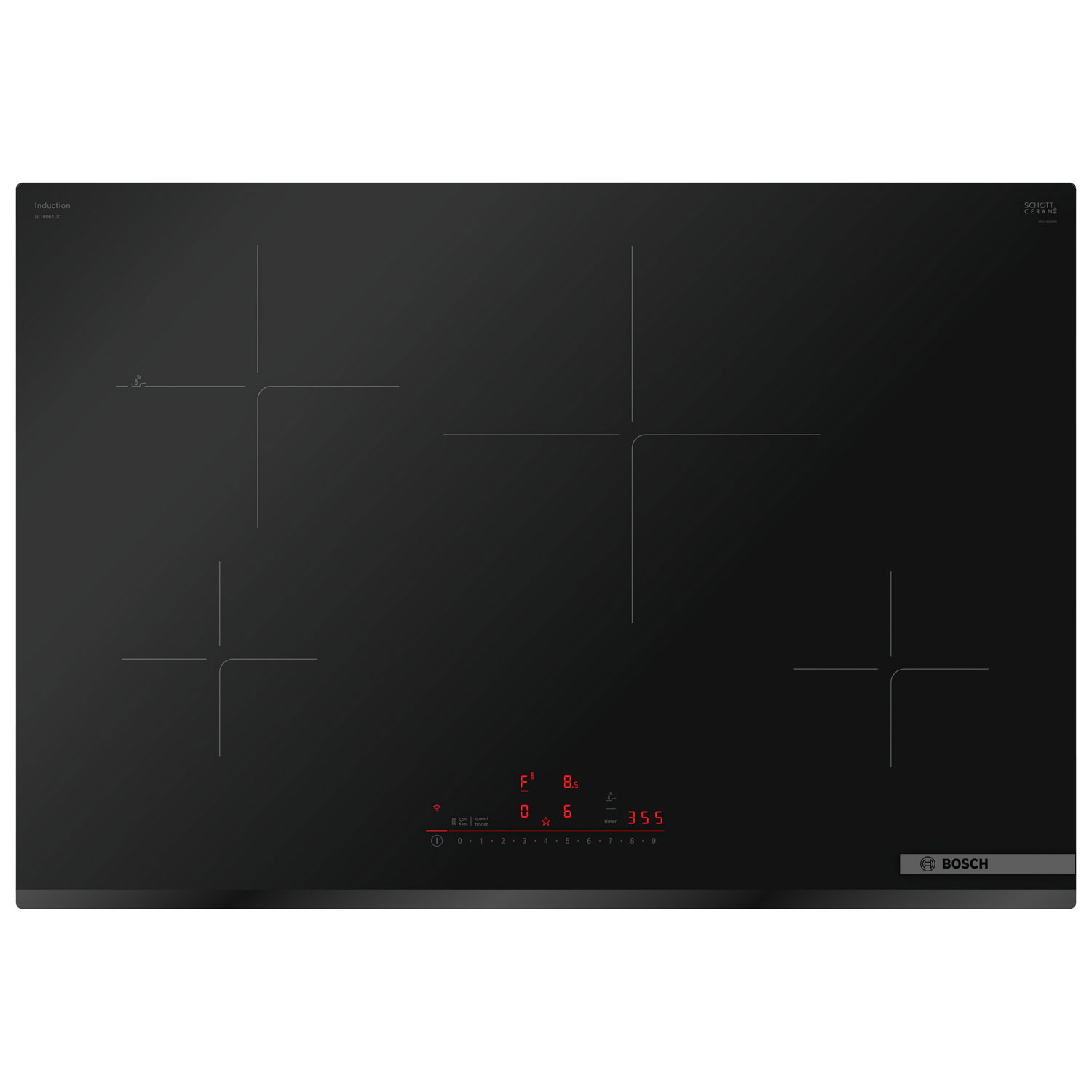 Bosch 800-Series 30" 4-Element Induction Cooktop - Black