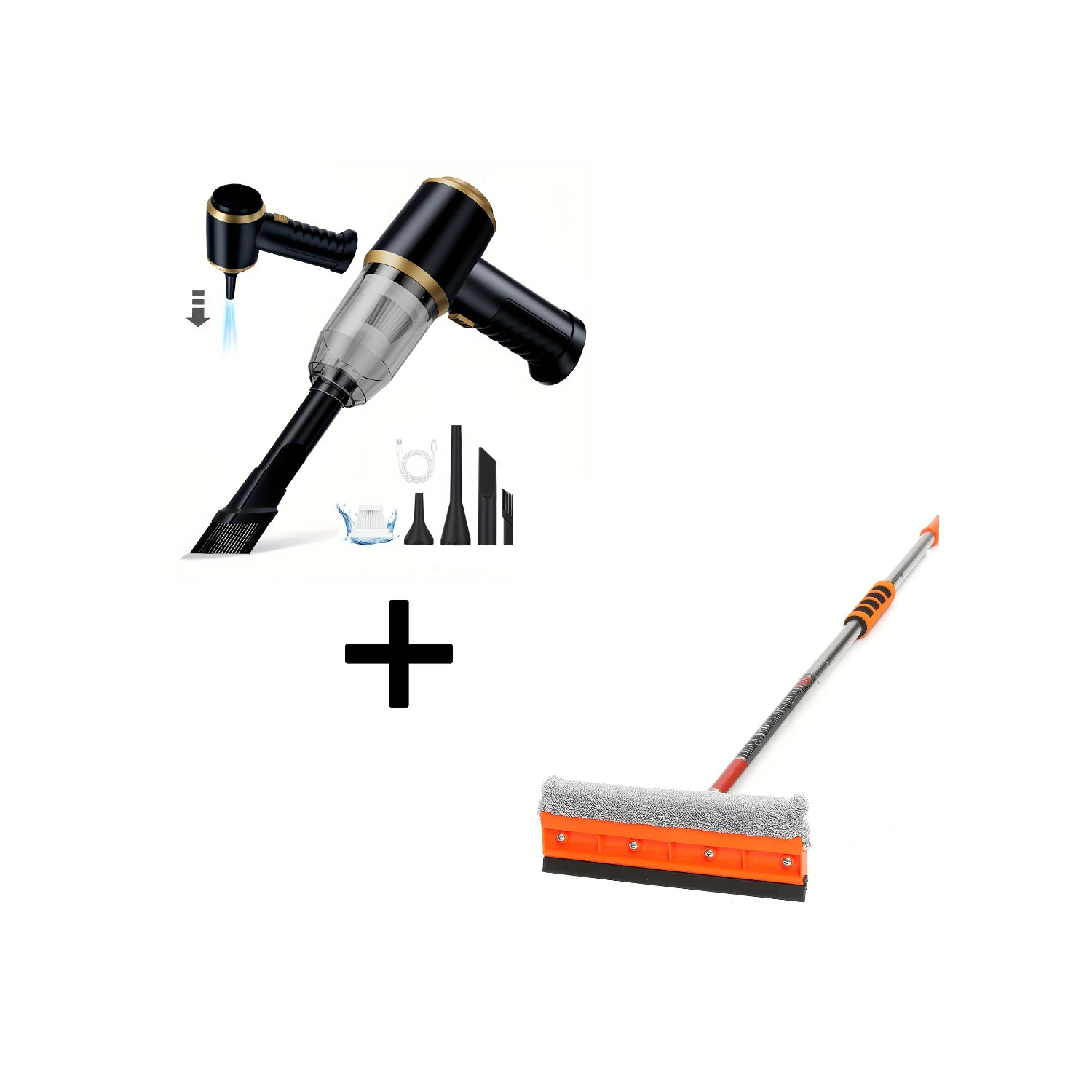 Aspirateur sans fil pour l'auto 8000EX avec accessoires et outil de nettoyage de fenêtre 2-en-1