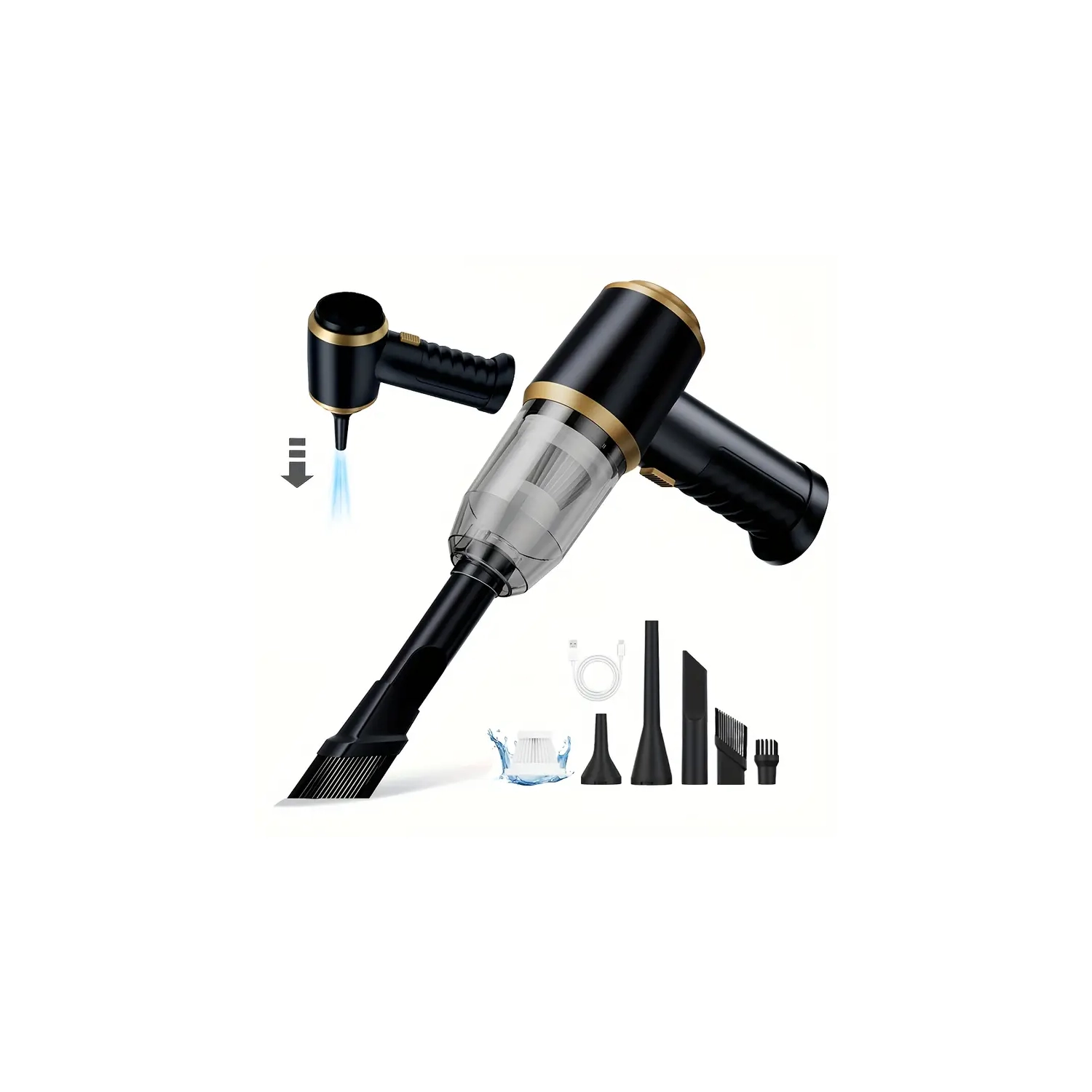 Aspirateur sans fil pour l'auto 8000EX avec accessoires et outil de nettoyage de fenêtre 2-en-1